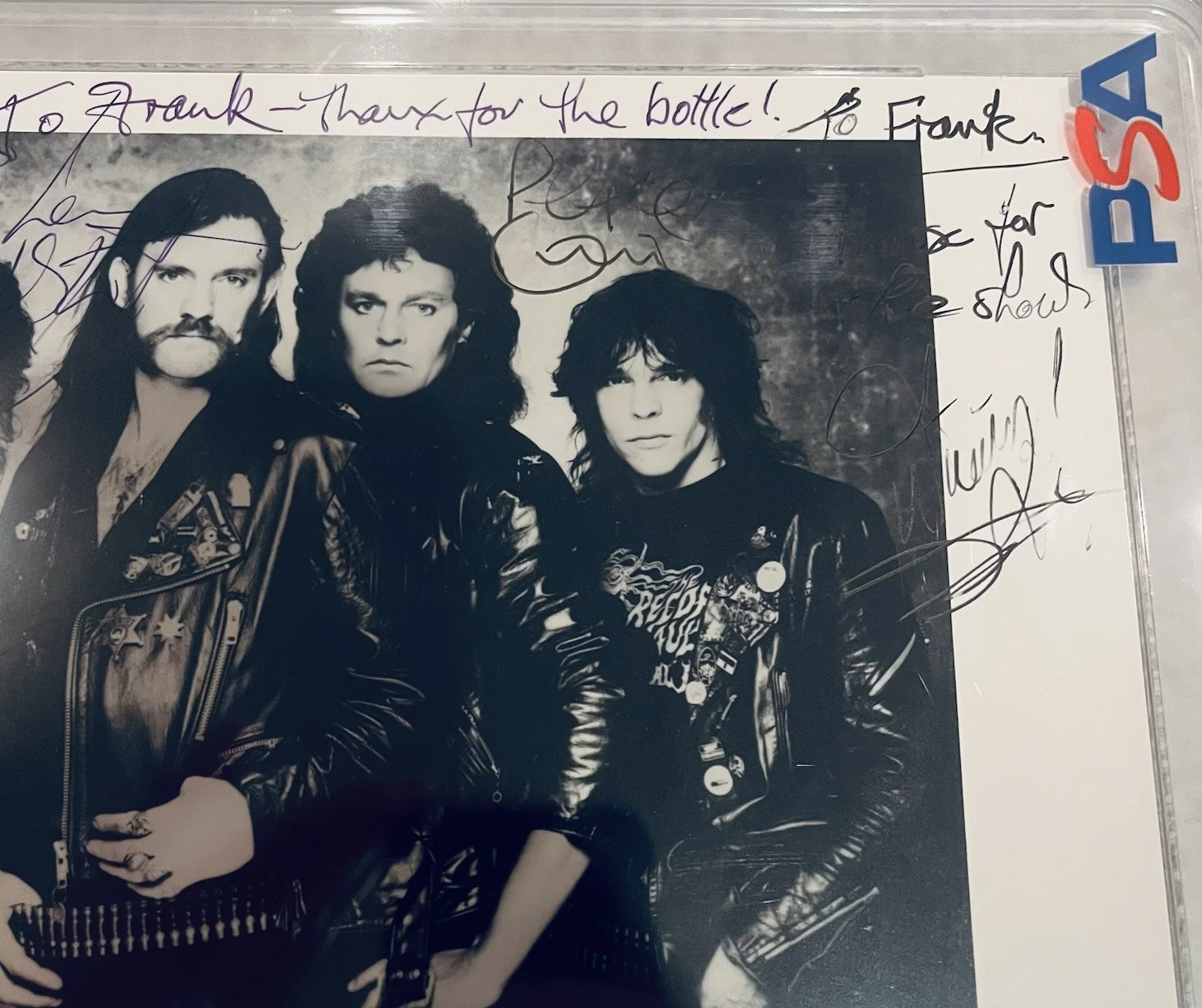 Motorhead Signed 1986 Promo Photo Lemmy Wurzel Campbell RIP Autograph PSA RARE, изображение 3