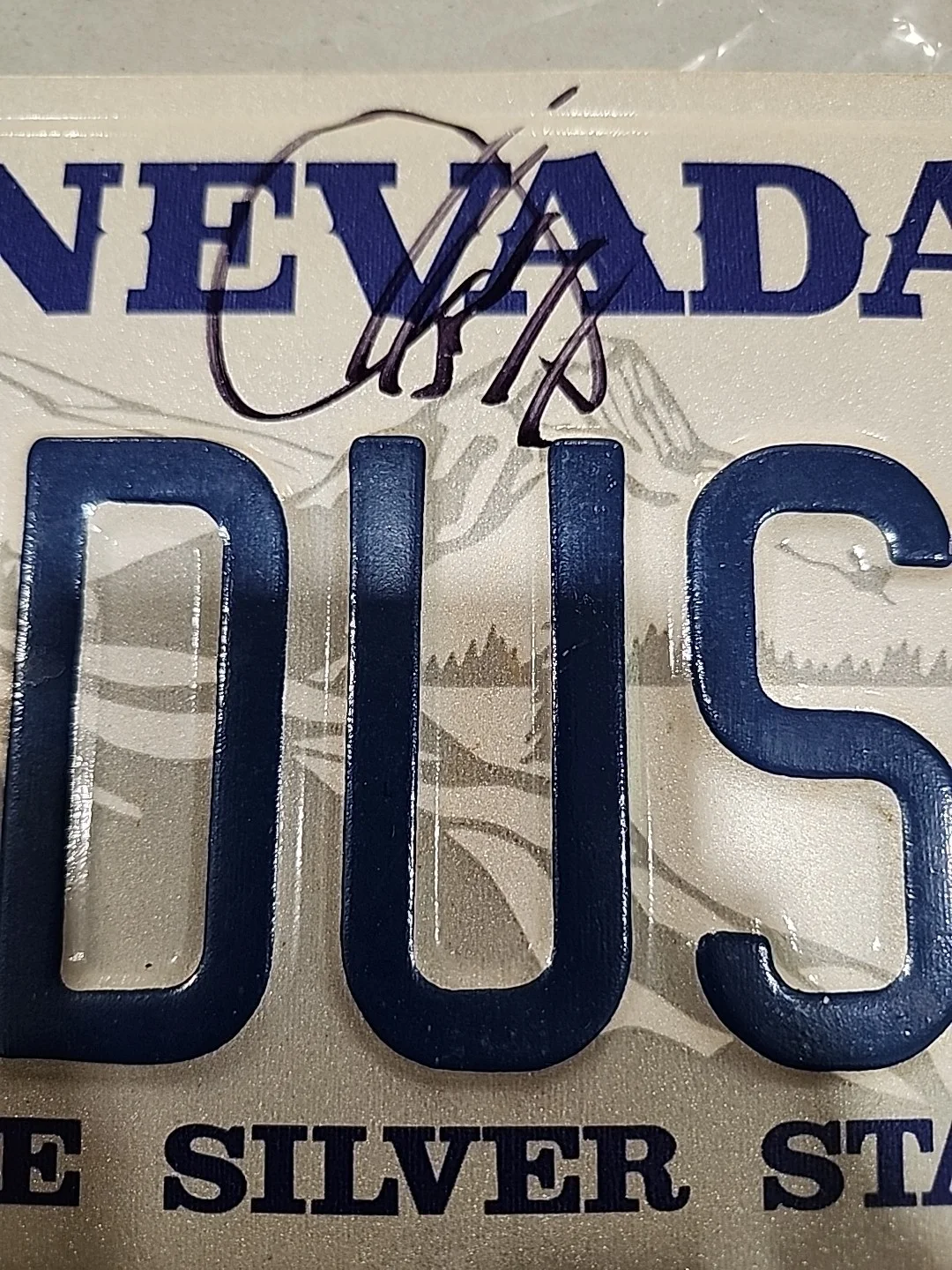 Rare SEVENDUST Autographed Nevada Plate Signed, image 3