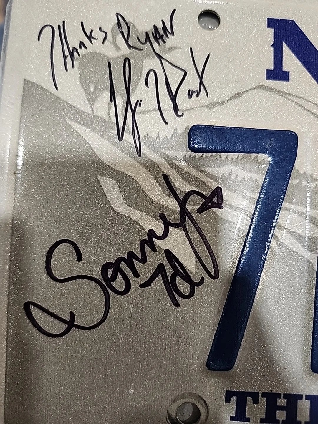 Rare SEVENDUST Autographed Nevada Plate Signed, image 4