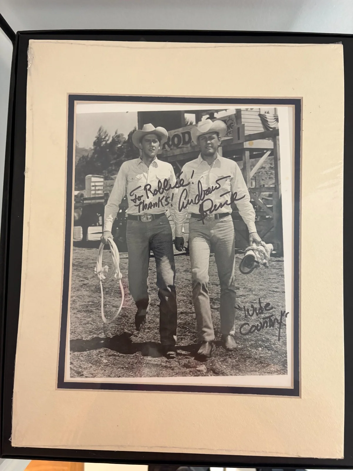 Andrew Prine — * Andrew Prine Original Hand Signed Photo 7.5 x 9.5 Matted "WIDE COUNTRY" NBC