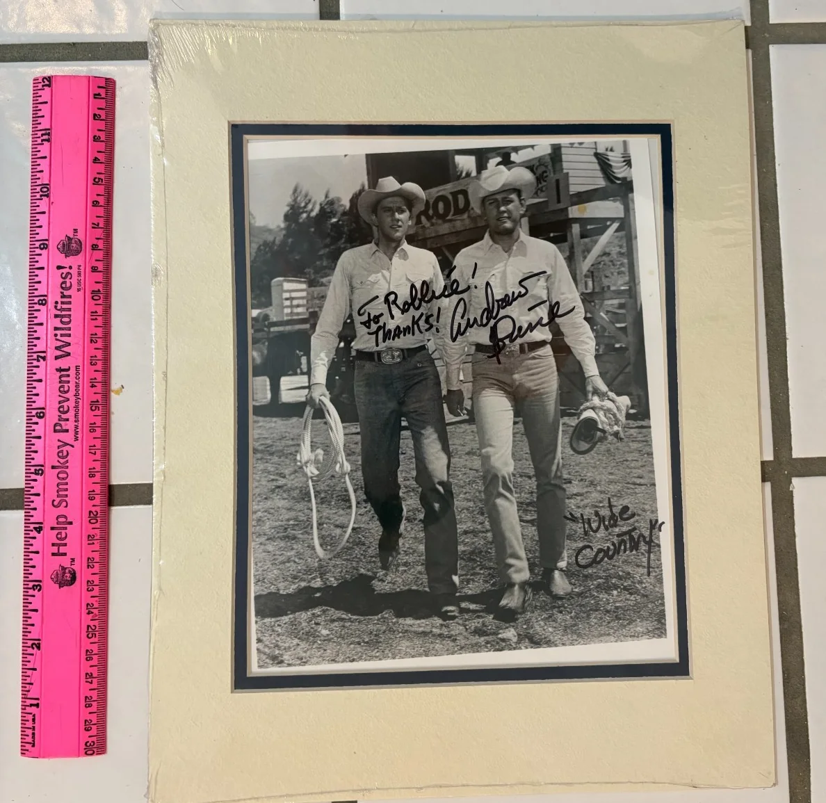 Andrew Prine — * Andrew Prine Original Hand Signed Photo 7.5 x 9.5 Matted "WIDE COUNTRY" NBC, изображение 3