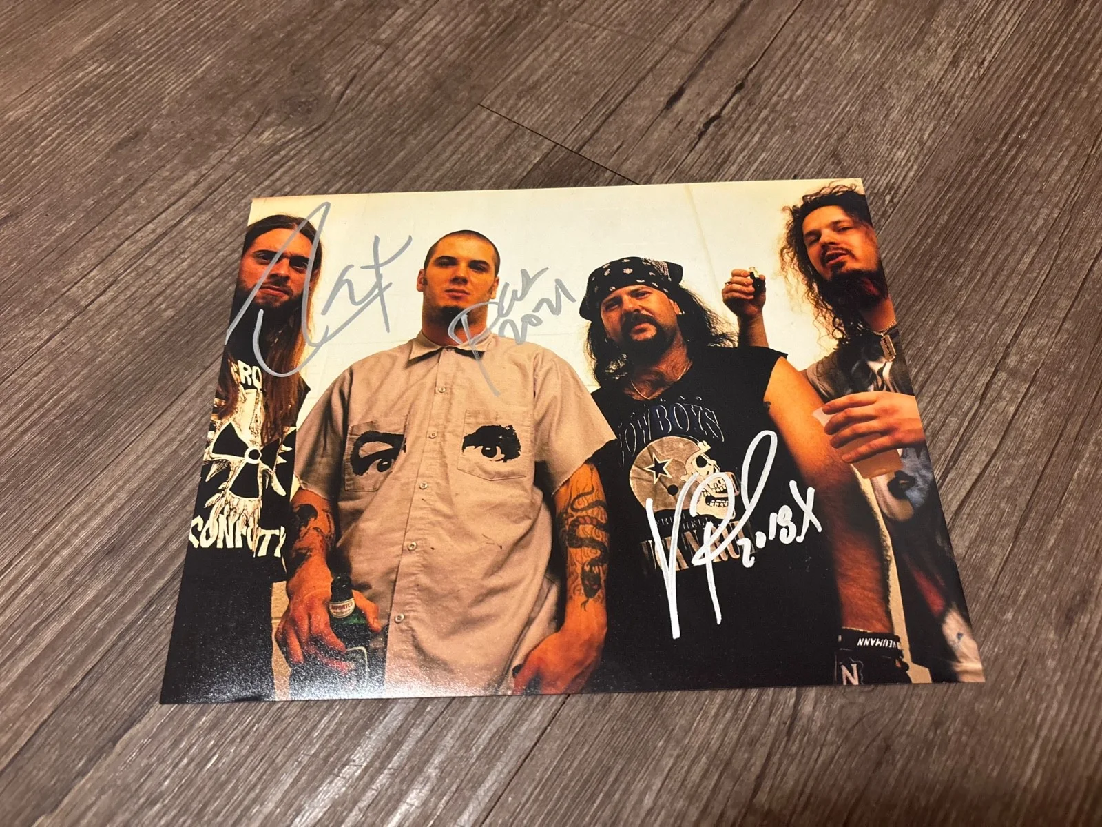 PANTERA SIGNED AUTOGRAPHED 8X10 PHOTO RARE X3 PHIL VINNIE REX IN PERSON RIP, image 2