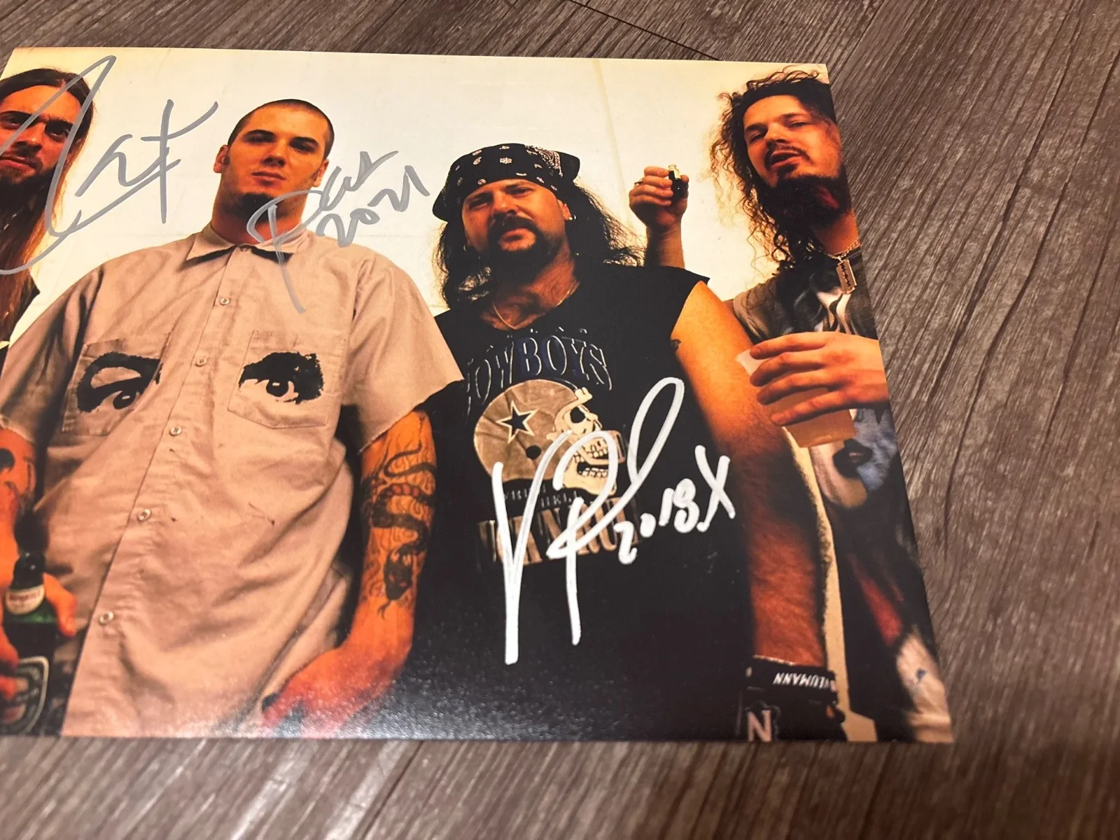 PANTERA SIGNED AUTOGRAPHED 8X10 PHOTO RARE X3 PHIL VINNIE REX IN PERSON RIP, image 3