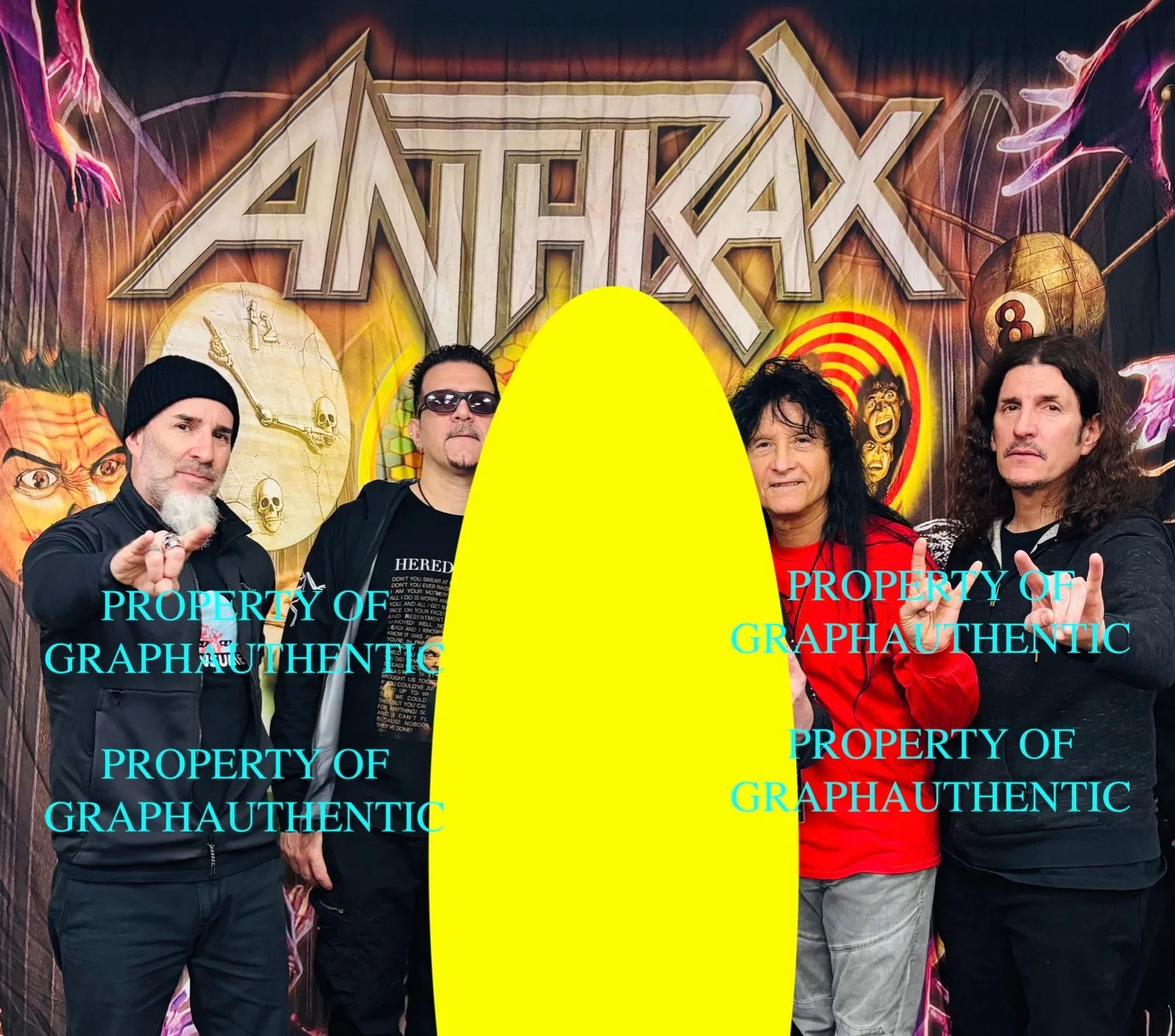 ANTHRAX SIGNED AUTOGRAPHED GUITAR FLYING V LTD X5 SCOTT IAN JOEY FRANK CHARLIE, изображение 5