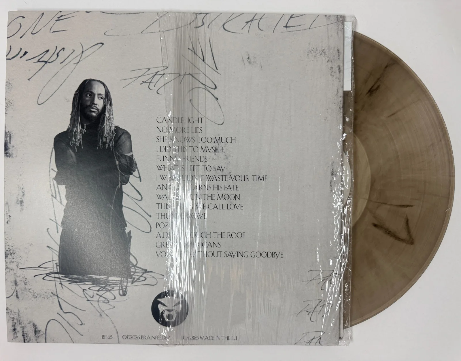 Thundercat Distracted SIGNED IN PERSON Black Marbled Smoke Vinyl LP RARE IN HAND, изображение 4