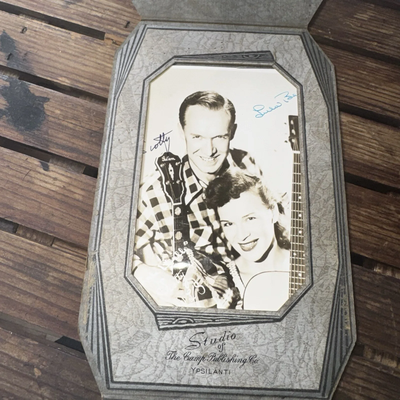 Scotty, Lula Belle — Vtg Autographed Photo Scotty & Lulu Belle Country Music Hand Signed Cabinet Card, изображение 2