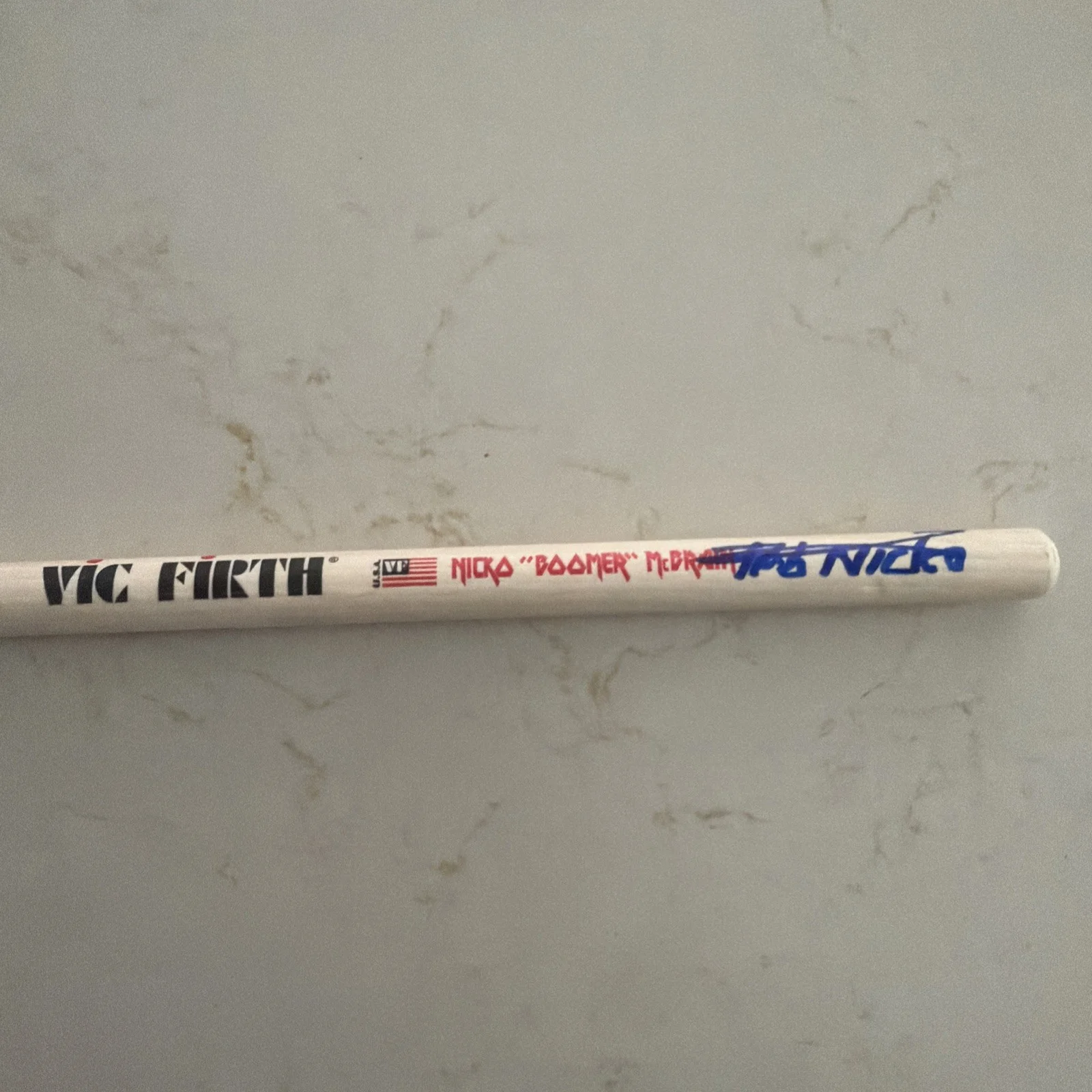 Iron Maiden Drummer Nico McBrain Signed Drum Stick BAS COA, image 3