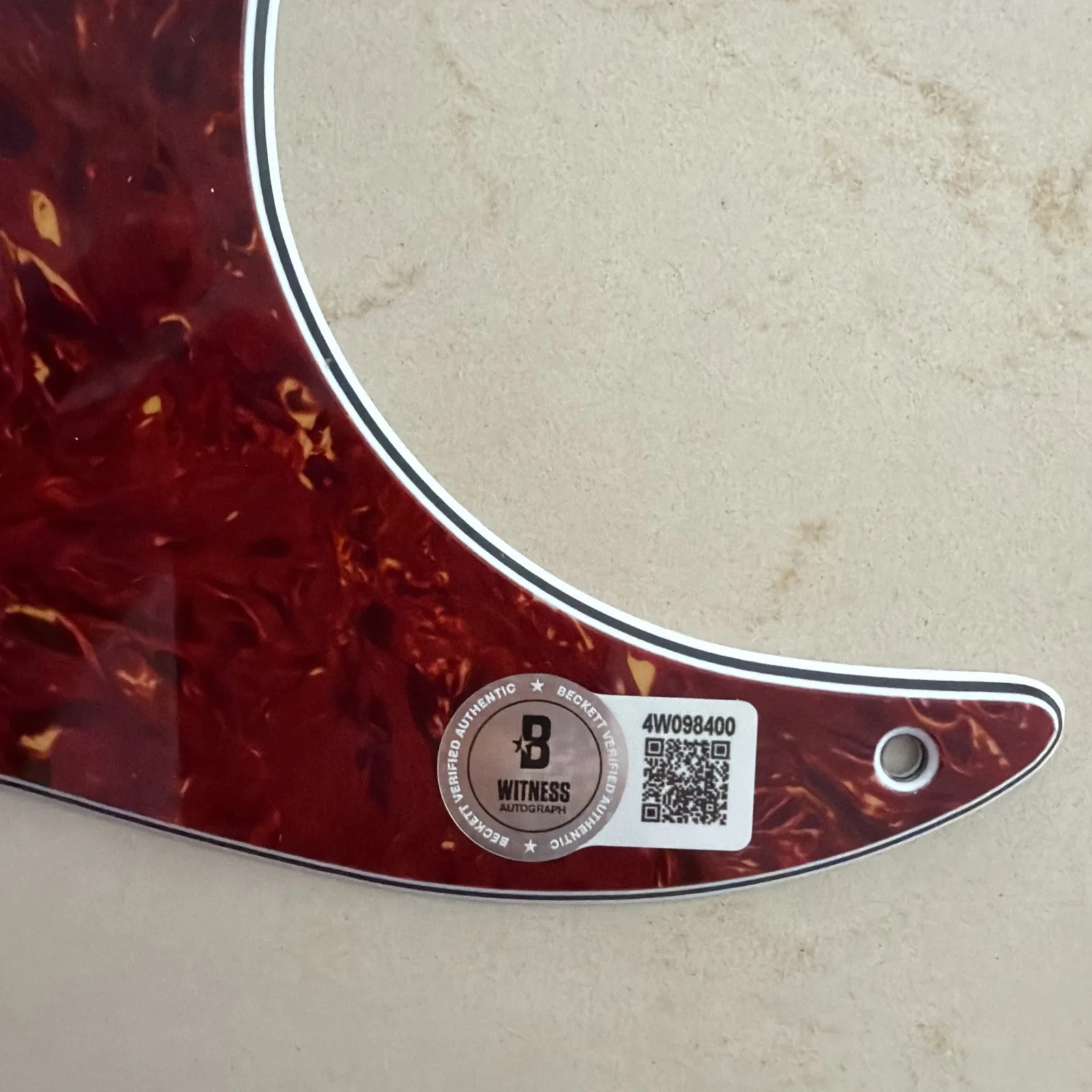 Bruce Dickinson Iron Maiden Signed Pickguard Beckett COA, image 2