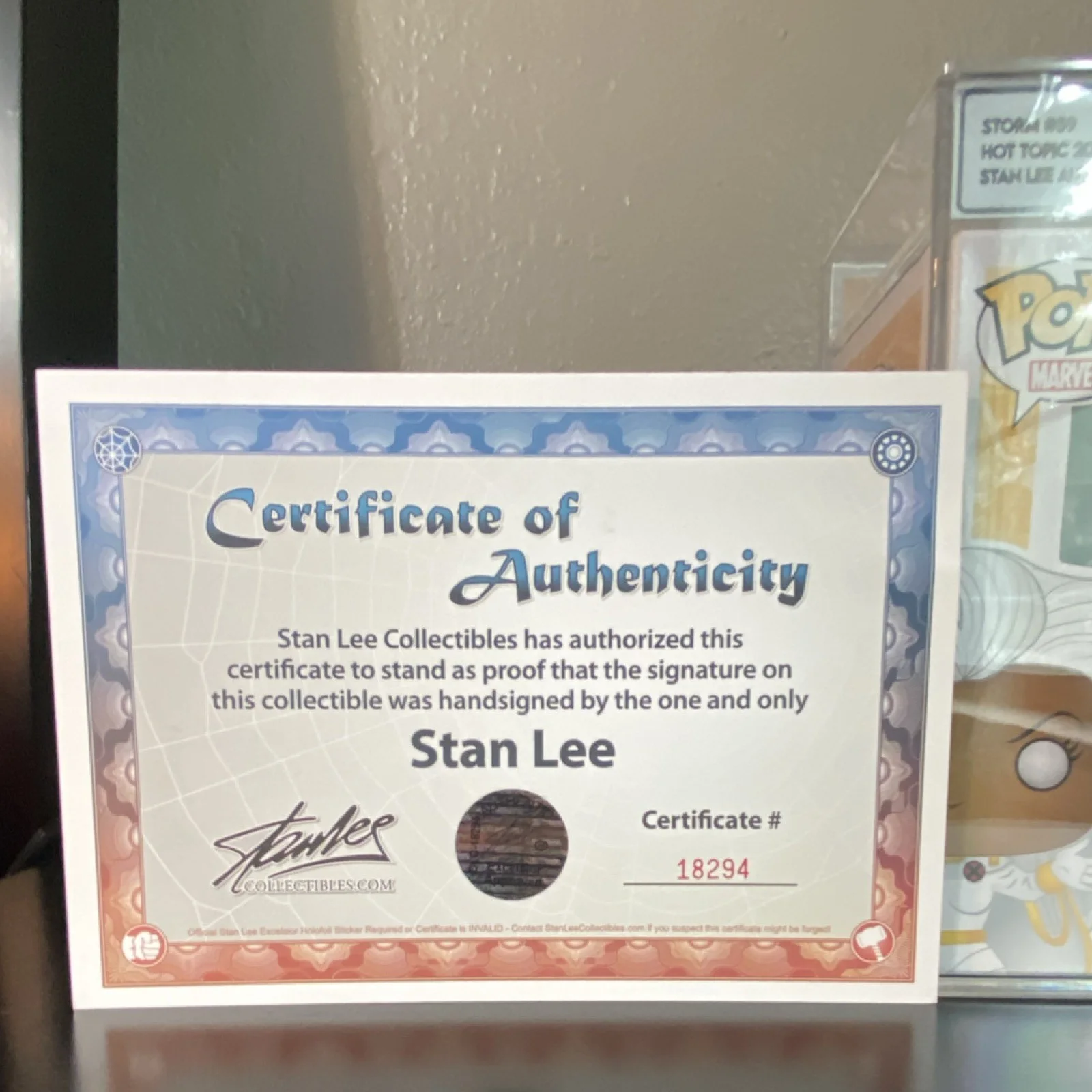 Stan Lee — Stan Lee Signed Funko Pop Marvel Storm #59 Hot Topic Exclusive with COA, image 5