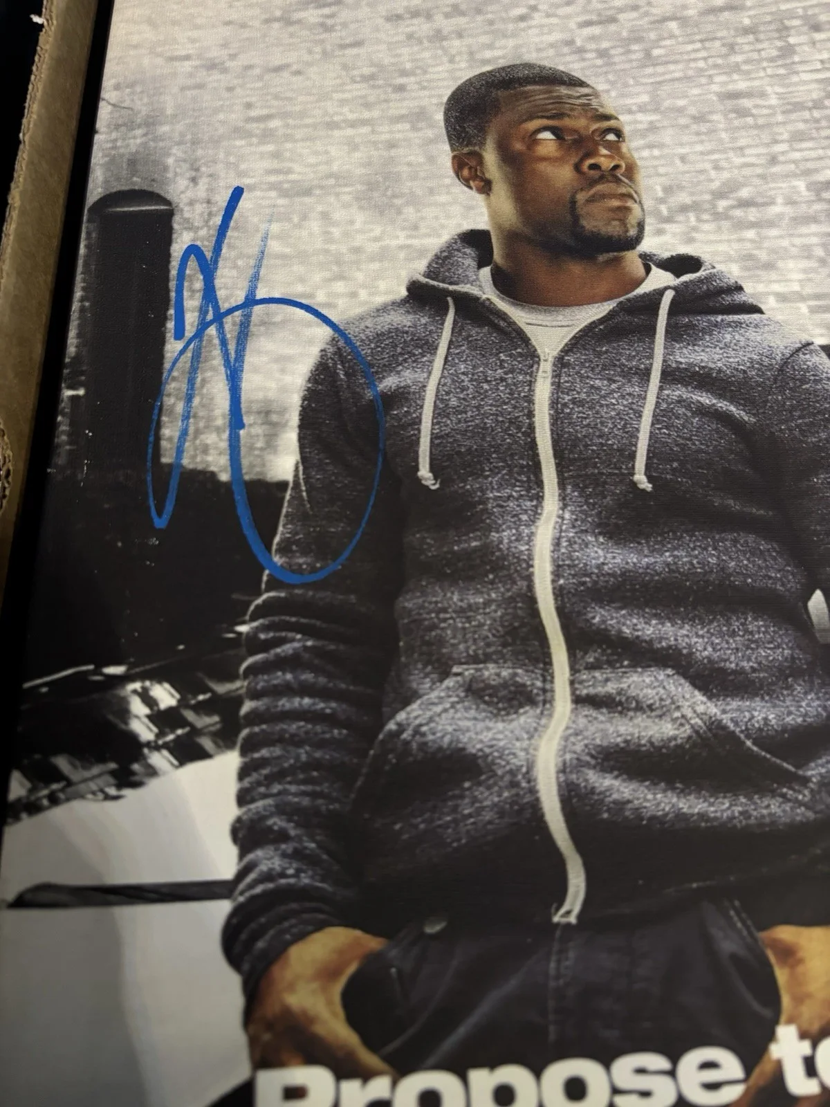 Ice Cube & Kevin Hart Dual Signed 16x20 Beckett COA Wooden Canvas Ride Along, image 4
