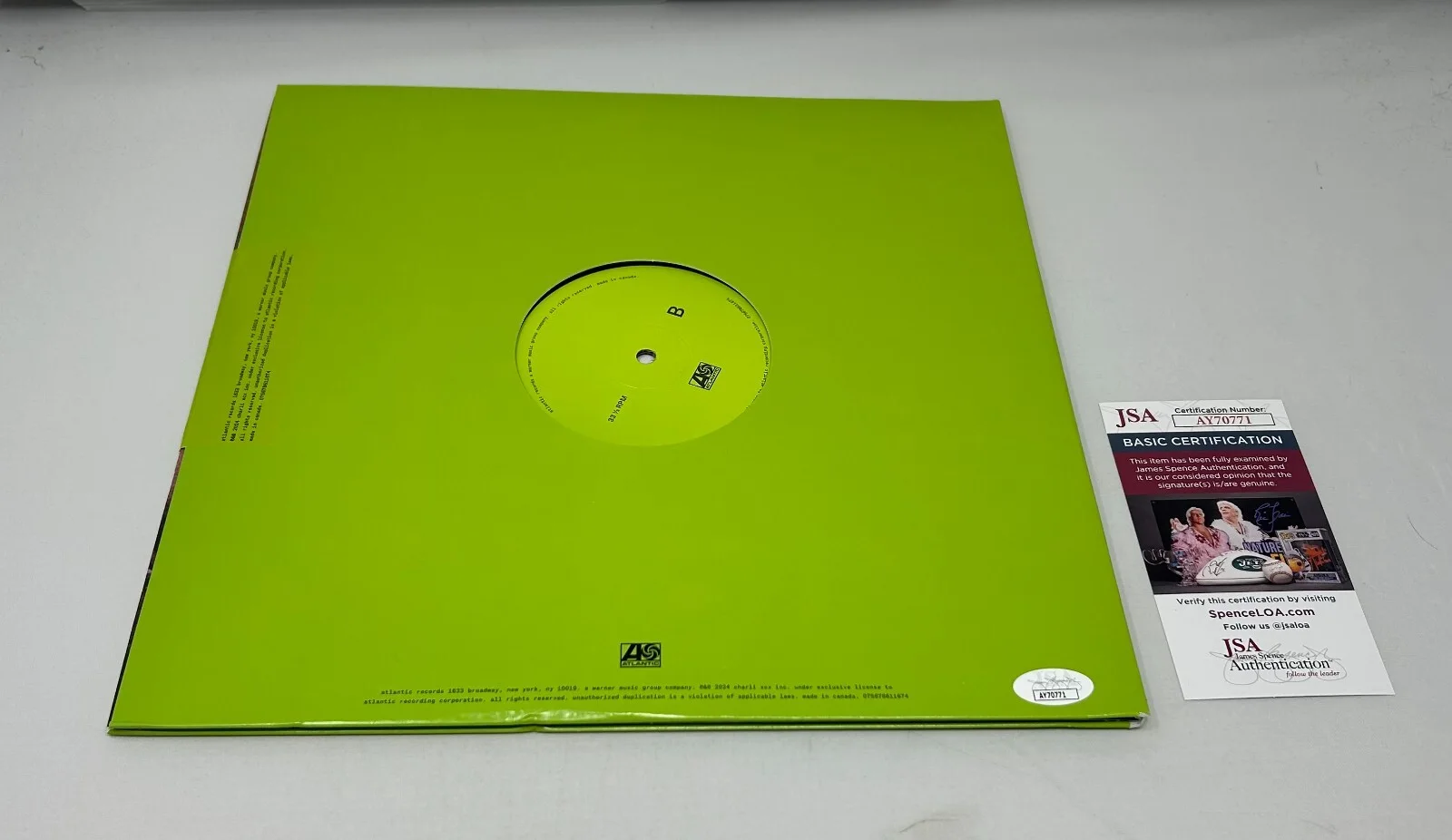 Charli XCX signed Brat Album JSA COA, image 2