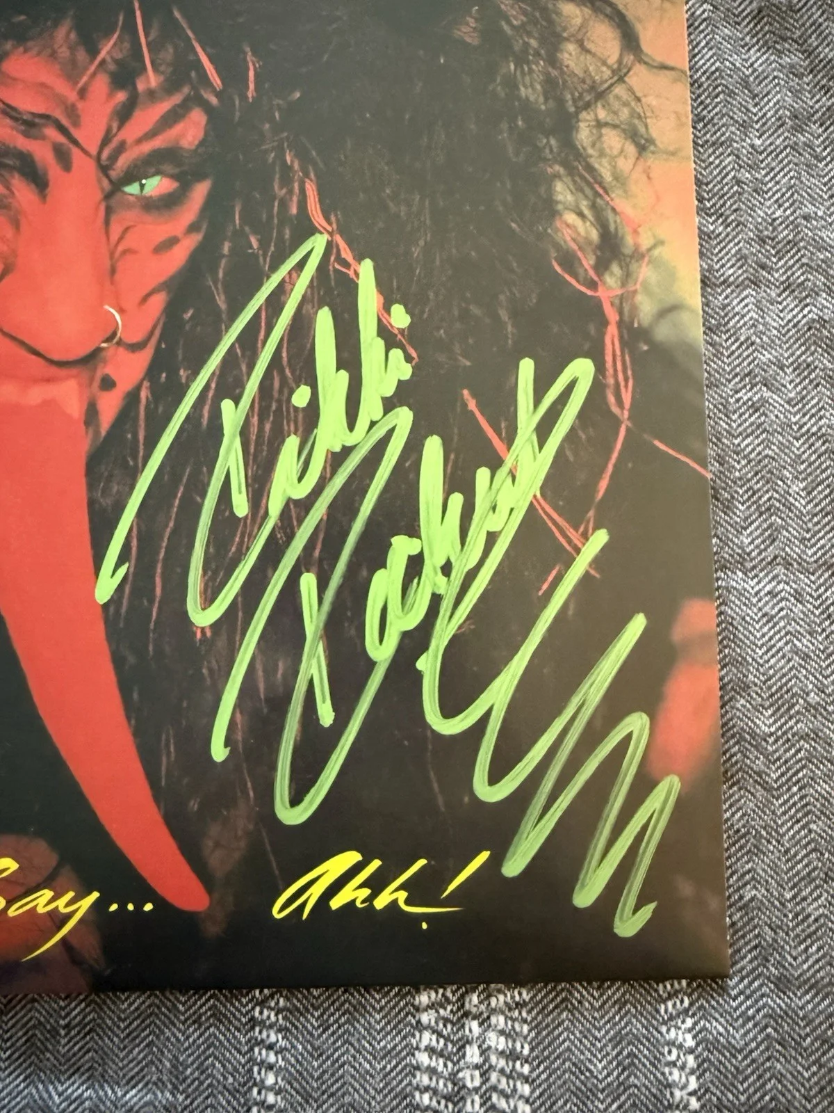 Rikki Rockett Poison Open Up And Say Ahh! Signed Auto Album Vinyl Never Played, image 2