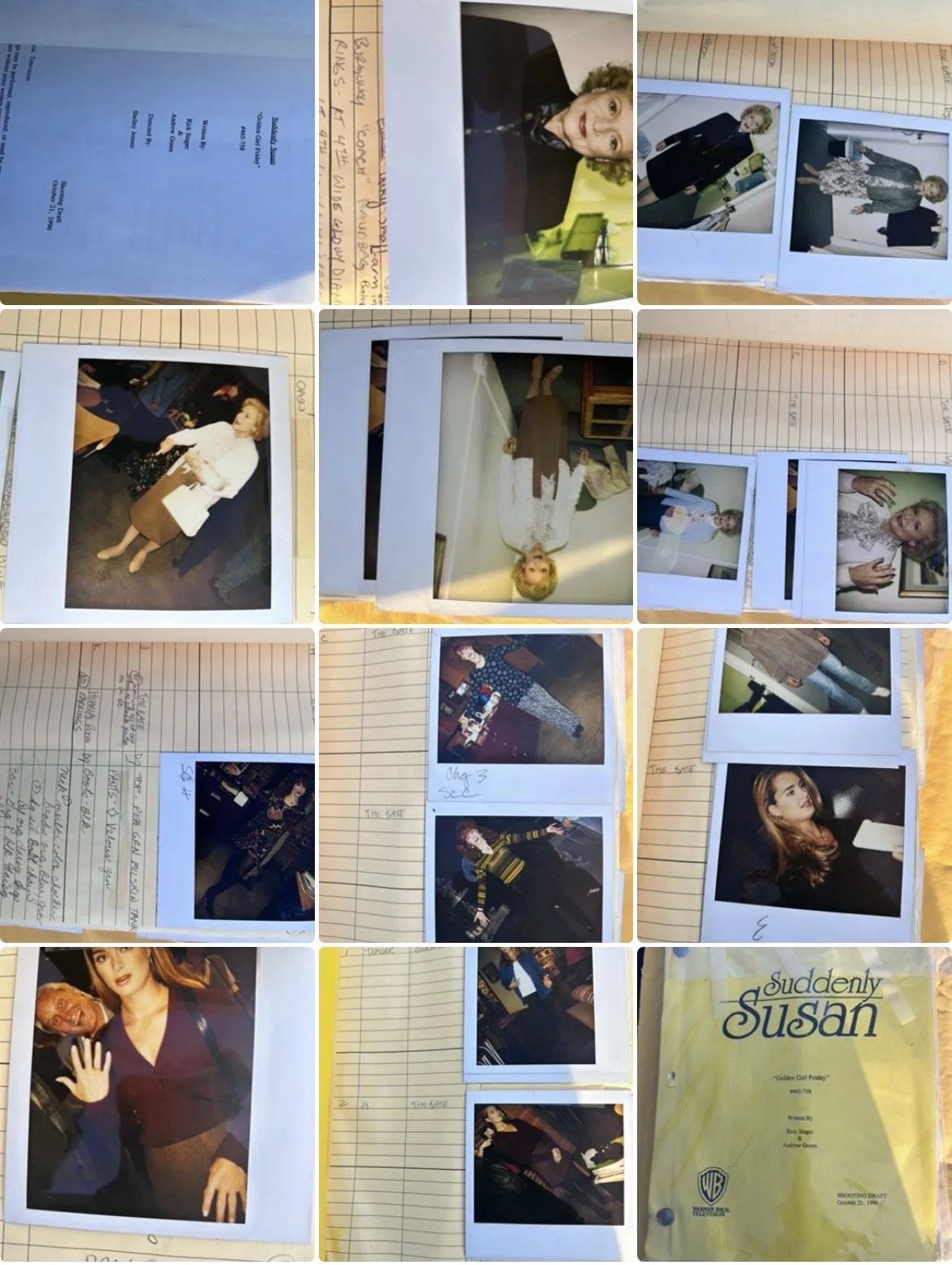 Betty White Golden Girls Friday Script With Polaroids Of Betty White And cast, изображение 3
