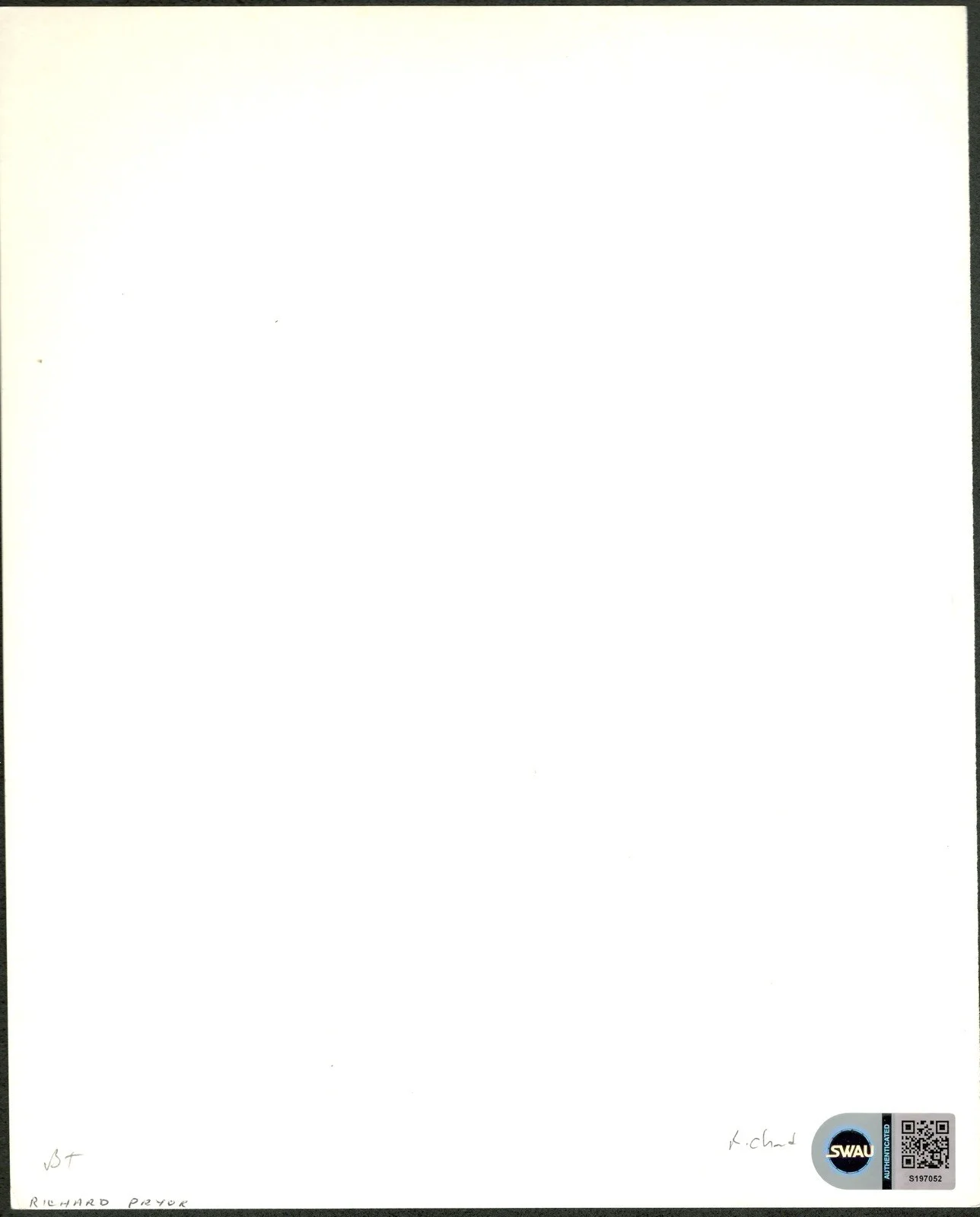 Richard Pryor Signed Autographed 8x10 Photo SWAU Authenticated Comedian Actor, image 2