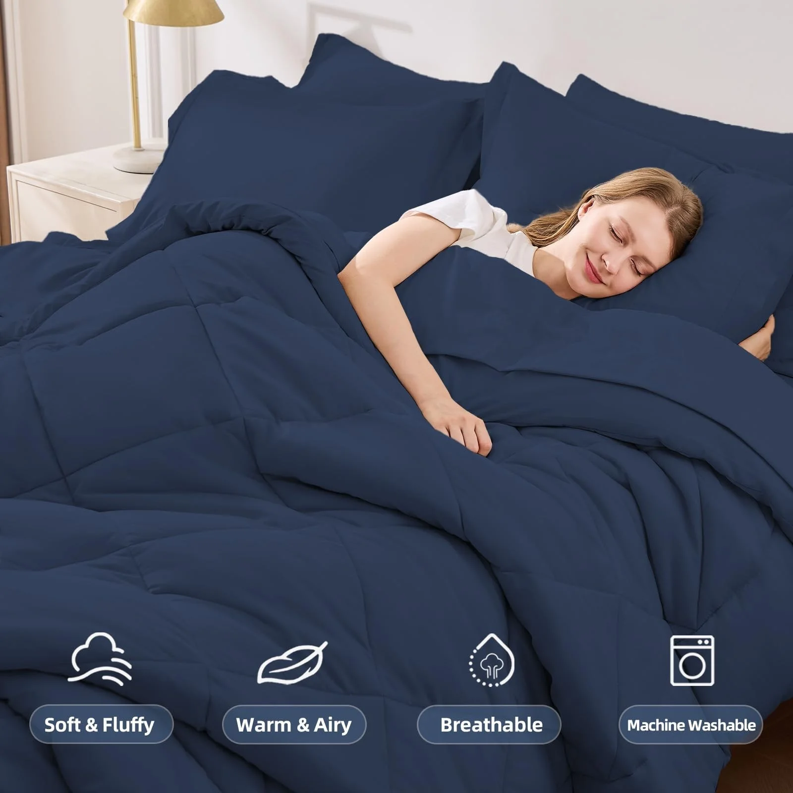 FUANNA 7 Pieces King Size Comforter Set, All Season Bed in a Bag King Size, L..., image 2