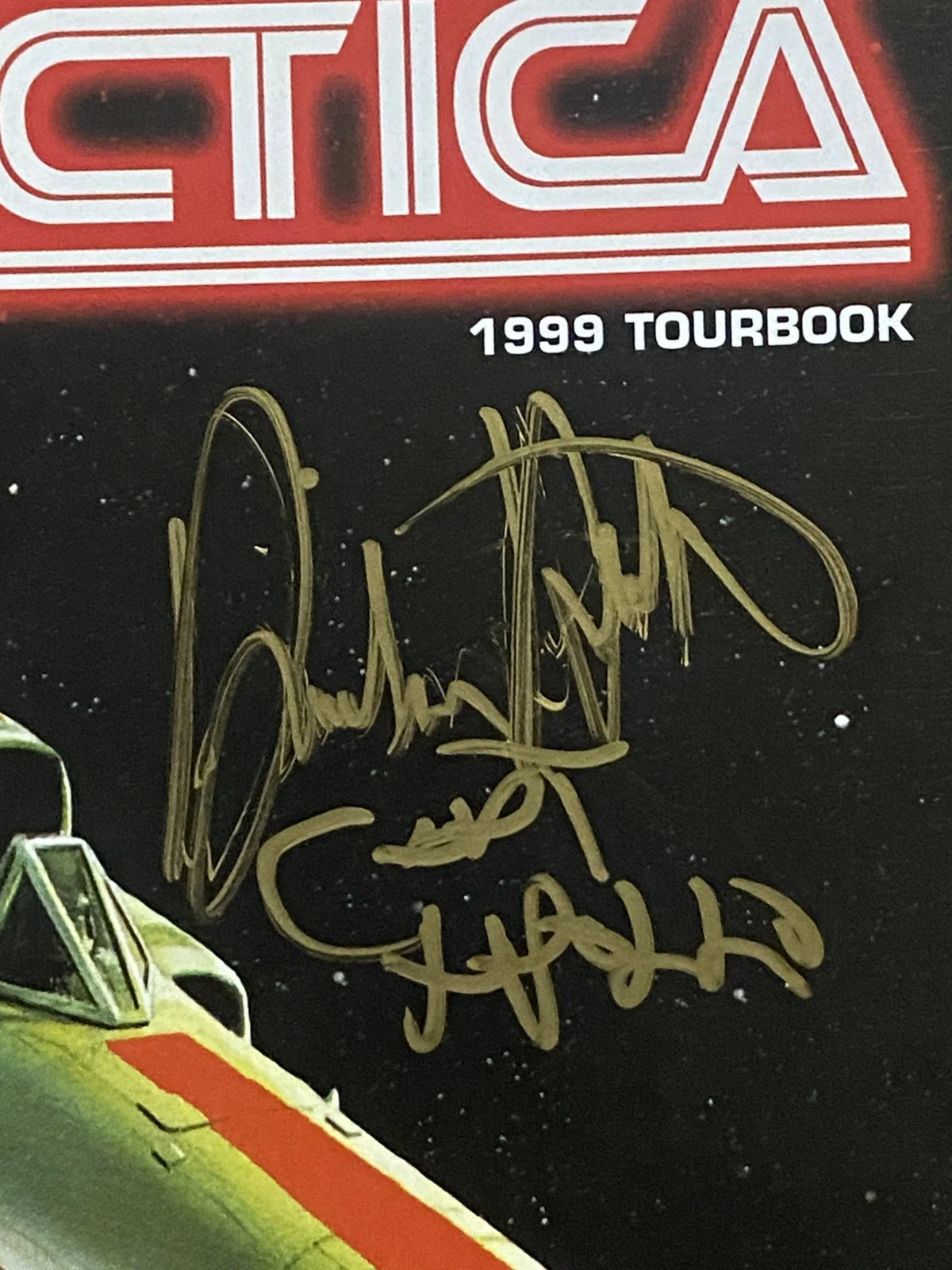 Richard Hatch — 1999 Richard Hatch Signed Battlestar Galactica Comic Book With Signed Postcard, image 2