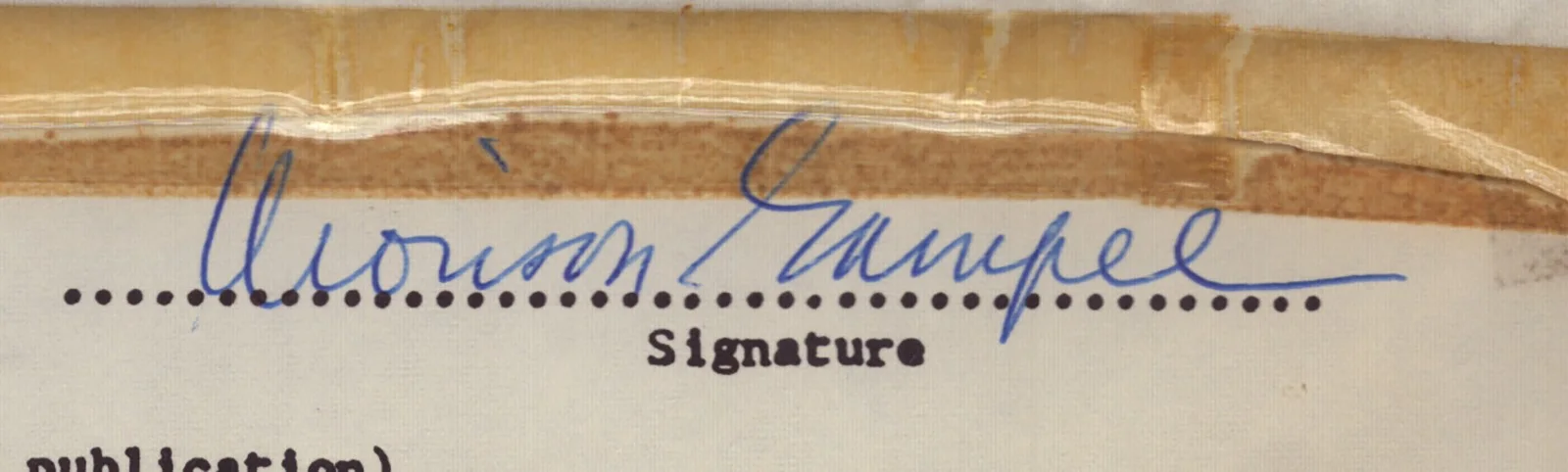Morison Gampel — MORISON "CHRIS" GAMPEL - AUTOGRAPH RESUME SIGNED, image 2