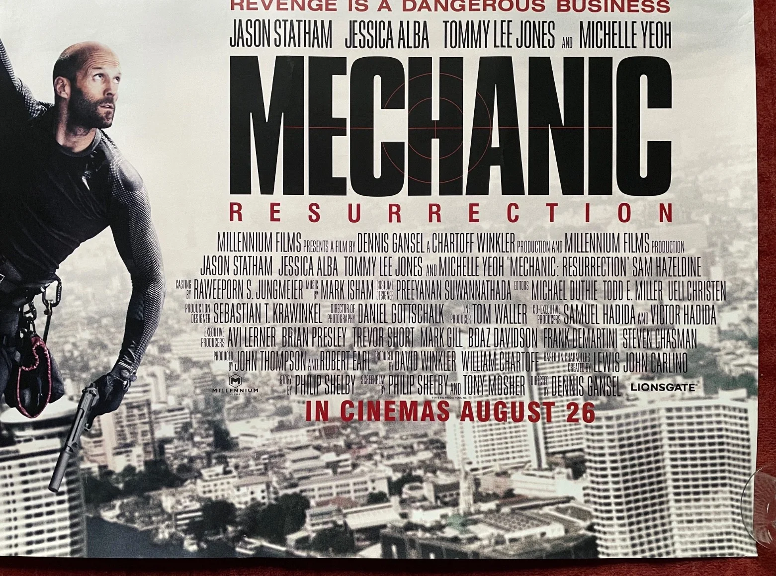 THE MECHANIC: RESURRECTION (2016) Original UK Quad Movie Poster Jason Statham, изображение 5