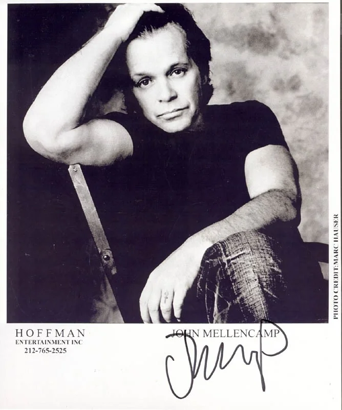 John Cougar Mellencamp — JOHN COUGAR MELLENCAMP - PRINTED PHOTOGRAPH SIGNED IN INK