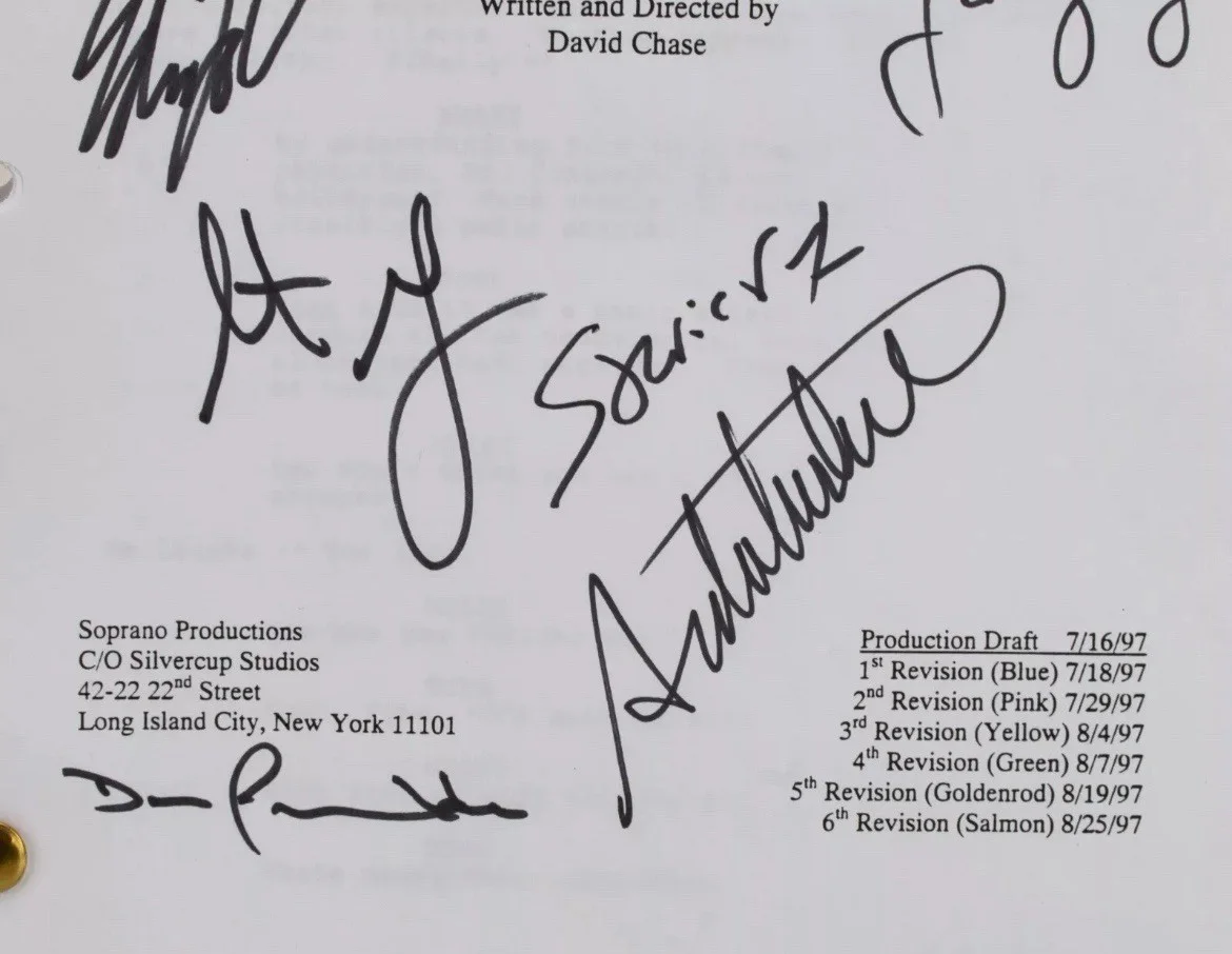 "The Sopranos" Cast Signed Pilot Script JSA COA Comes With Frame, image 2