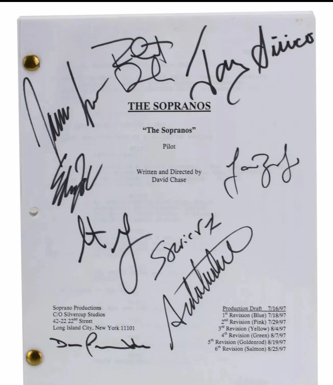 "The Sopranos" Cast Signed Pilot Script JSA COA Comes With Frame, image 4