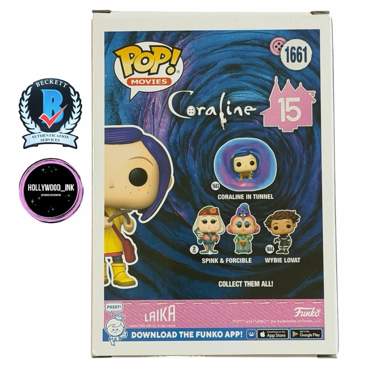 Dakota Fanning — DAKOTA FANNING SIGNED CORALINE WITH DOWSING ROD FUNKO EXCLUSIVE W/PROOF+BECKETT, изображение 3
