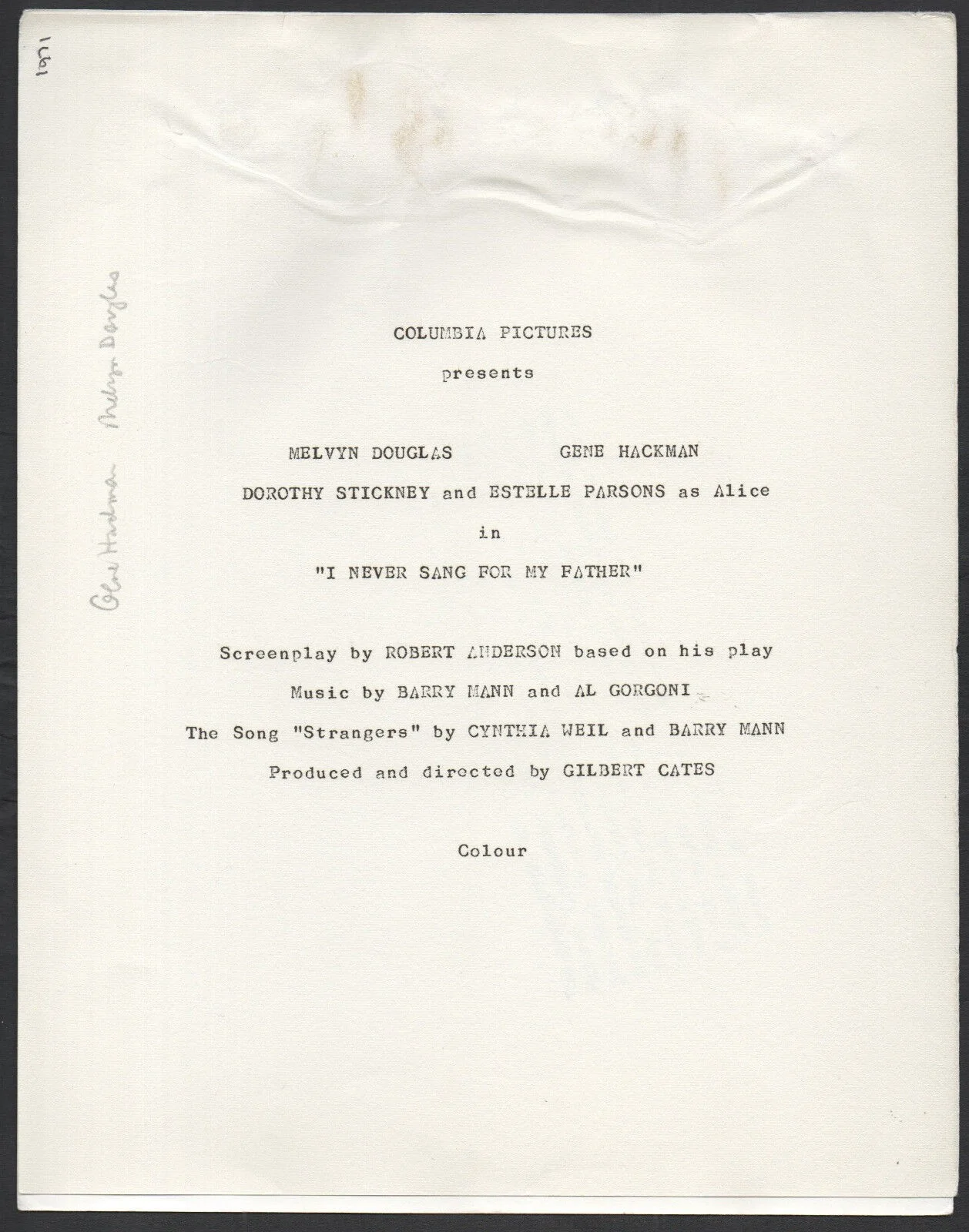 I NEVER SANG FOR MY FATHER 1970 Melvyn Douglas, Gene Hackman 2 10x8 STILLS, изображение 2