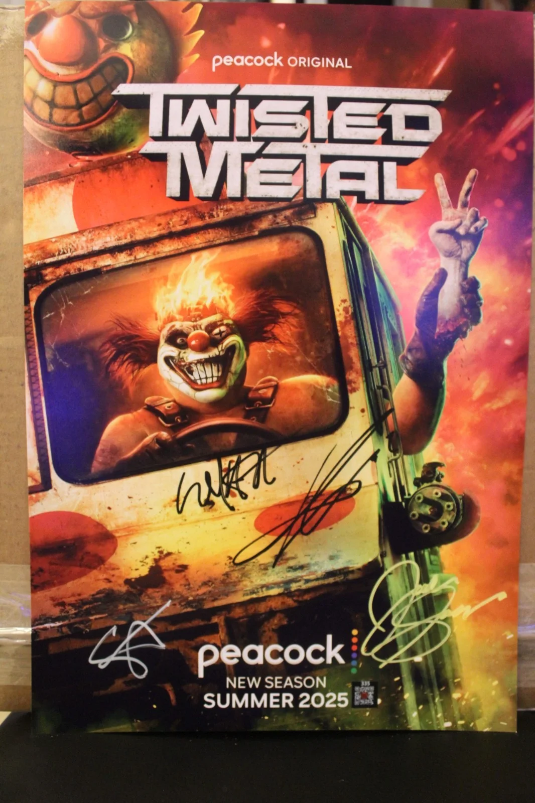Anthony Mackie, Stephanie Beatriz, Will Arnett, Jared Bankens — Signed Poster - Series - Twisted Metal , Anthony Mackie, 13x19 + COA., изображение 2