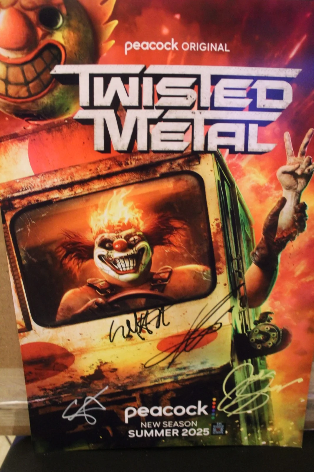 Anthony Mackie, Stephanie Beatriz, Will Arnett, Jared Bankens — Signed Poster - Series - Twisted Metal , Anthony Mackie, 13x19 + COA., изображение 3