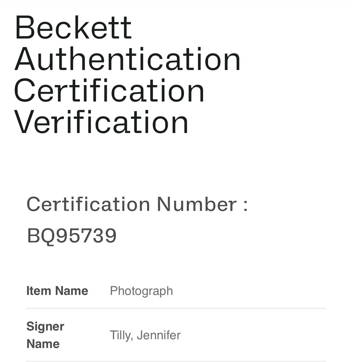 Jennifer Tilly — JENNIFER TILLY SIGNED 8x10 AUTOGRAPH PHOTO SEXY BECKETT BQ95739 + EXACT PROOF, image 4