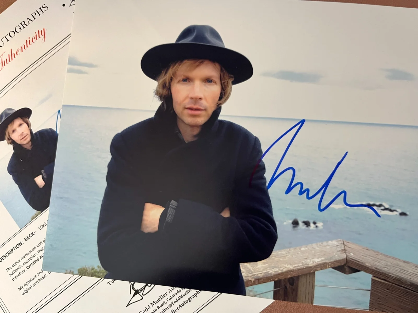 BECK Signed•Young Auto Pic "SINGER SONGWRITER" 8x10 MINT•Todd Mueller Autographs, image 2