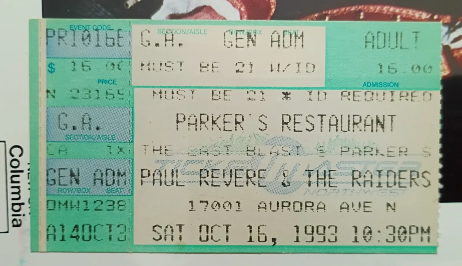 Paul Revere And The Raiders Signed Photo with Concert Tickets From 1992-1993., изображение 5