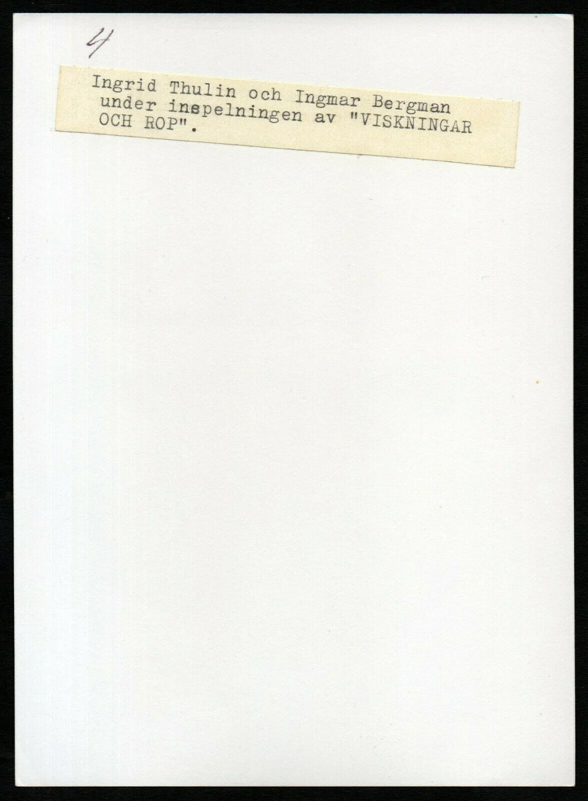 CRIES AND WHISPERS 1972 Ingmar Bergman - Ingrid Thulin 7x5 STILL, изображение 2