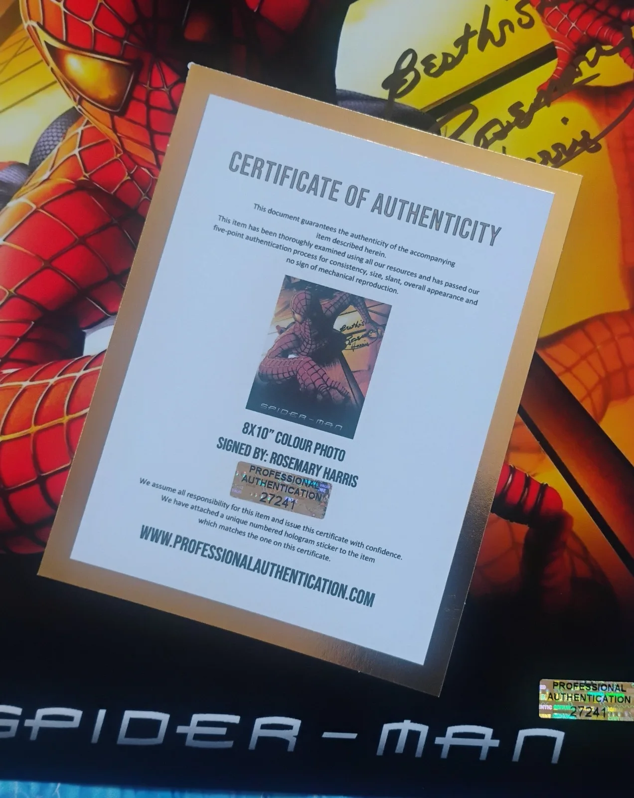 Rosemary Harris Hand Signed 8x10 Photo COA Spiderman NO US TARIFFS, image 4