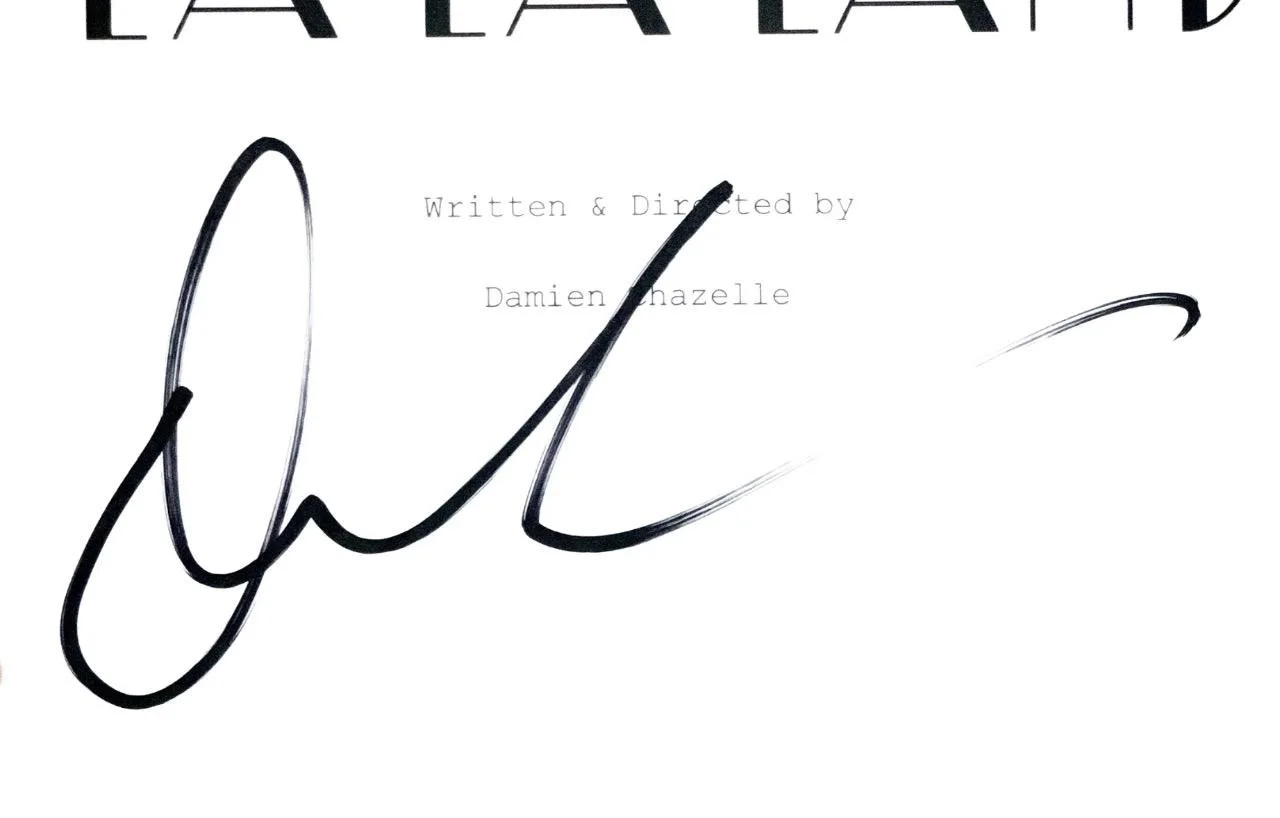Damien Chazelle — Damien Chazelle signed LA LA LAND full movie script autograph (B) ~ Beckett BAS, изображение 2