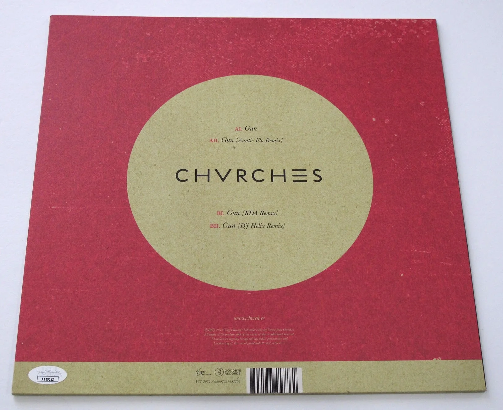 CHVRCHES - LAUREN MAYBERRY, IAIN COOK, MARTIN — Chvrches Band All 3 signed "GUN" Vinyl Album Cover B Lauren Mayberry JSA COA, изображение 4