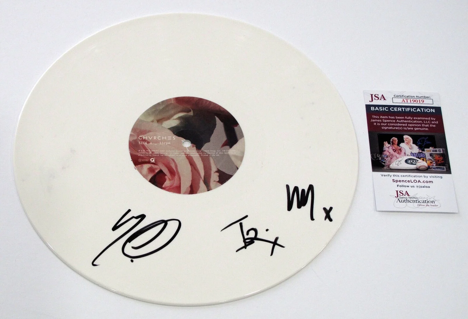 CHVRCHES - LAUREN MAYBERRY, IAIN COOK, MARTIN — CHVRCHES signed "EVERY OPEN EYE" White Vinyl Record PROOF Lauren Mayberry JSA, image 5