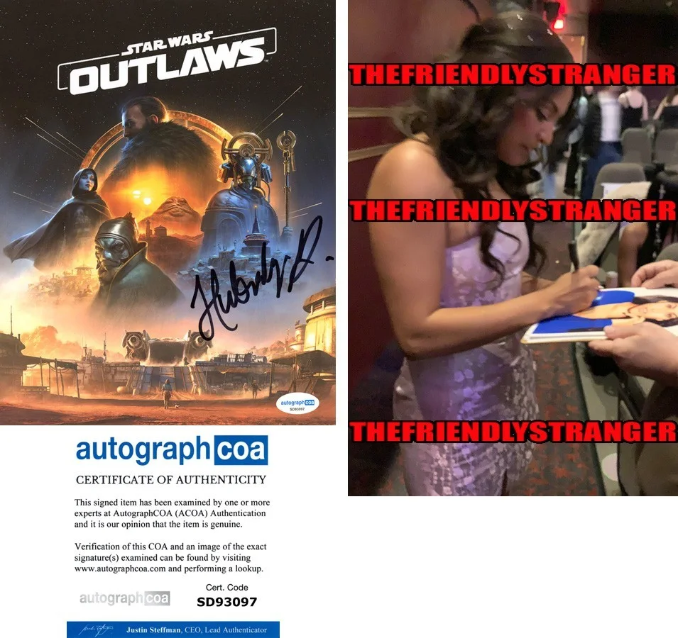 HUMBERLY GONZALEZ — Humberly Gonzalez signed "STAR WARS OUTLAWS" 8x10 Photo b PROOF Kay Vess ACOA