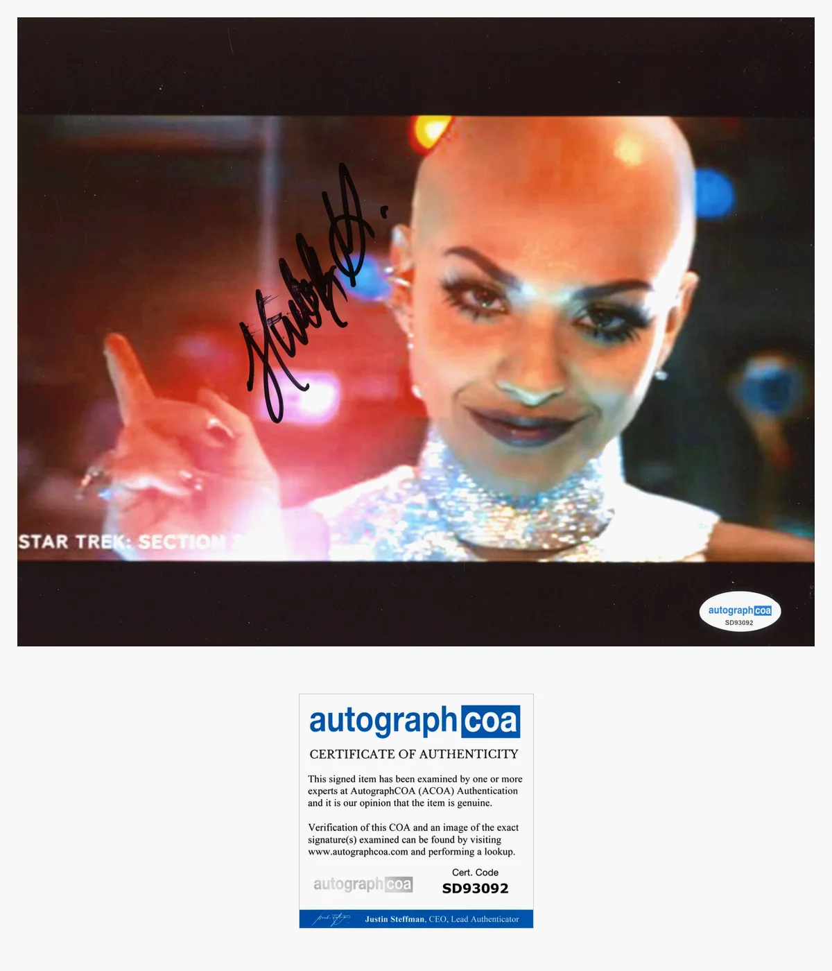 HUMBERLY GONZALEZ — Humberly Gonzalez signed "STAR TREK: SECTION 31" 8x10 Photo a Melle ACOA COA