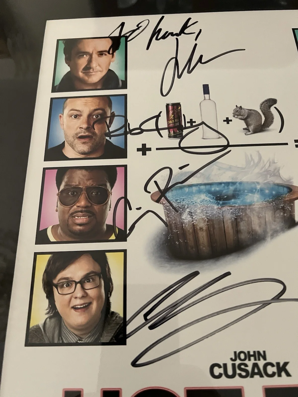 John Cusack, Rob Corddry, Craig Robinson, Clark Duke — Hot Tub Time Machine Autographed By Cast, Mini Poster, Framed 16 X 22,, image 4