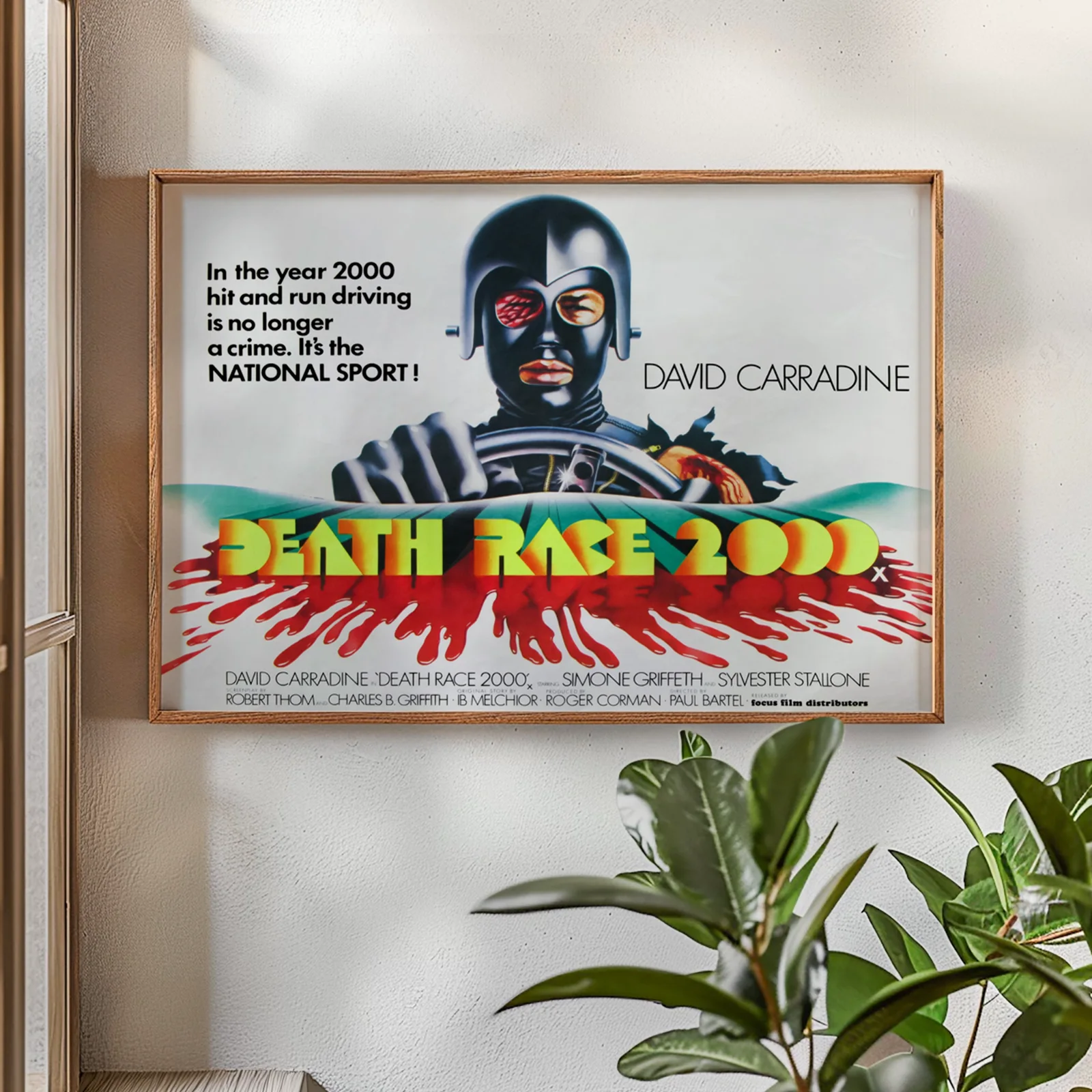 Death Race 2000 - 1975 Sci-Fi Horror Film Restored 30" x 40" UK Quad Poster, изображение 2
