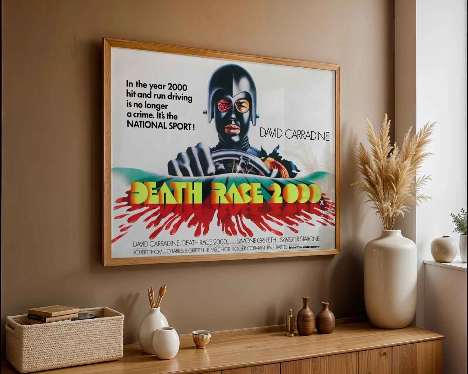 Death Race 2000 - 1975 Sci-Fi Horror Film Restored 30" x 40" UK Quad Poster, изображение 3