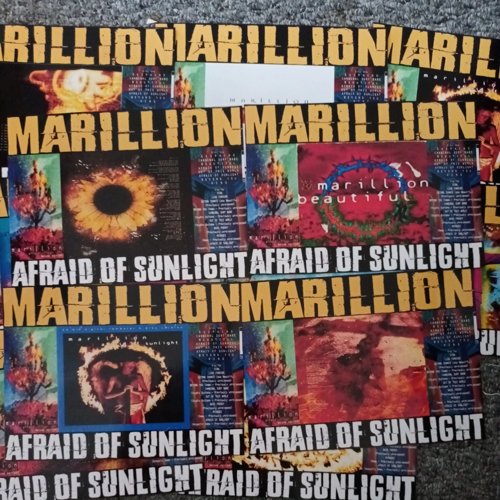 Marillion: Afraid of Sunlight.12 Promotional Unofficial 7×5ins Lobby Prints. NEW, изображение 2
