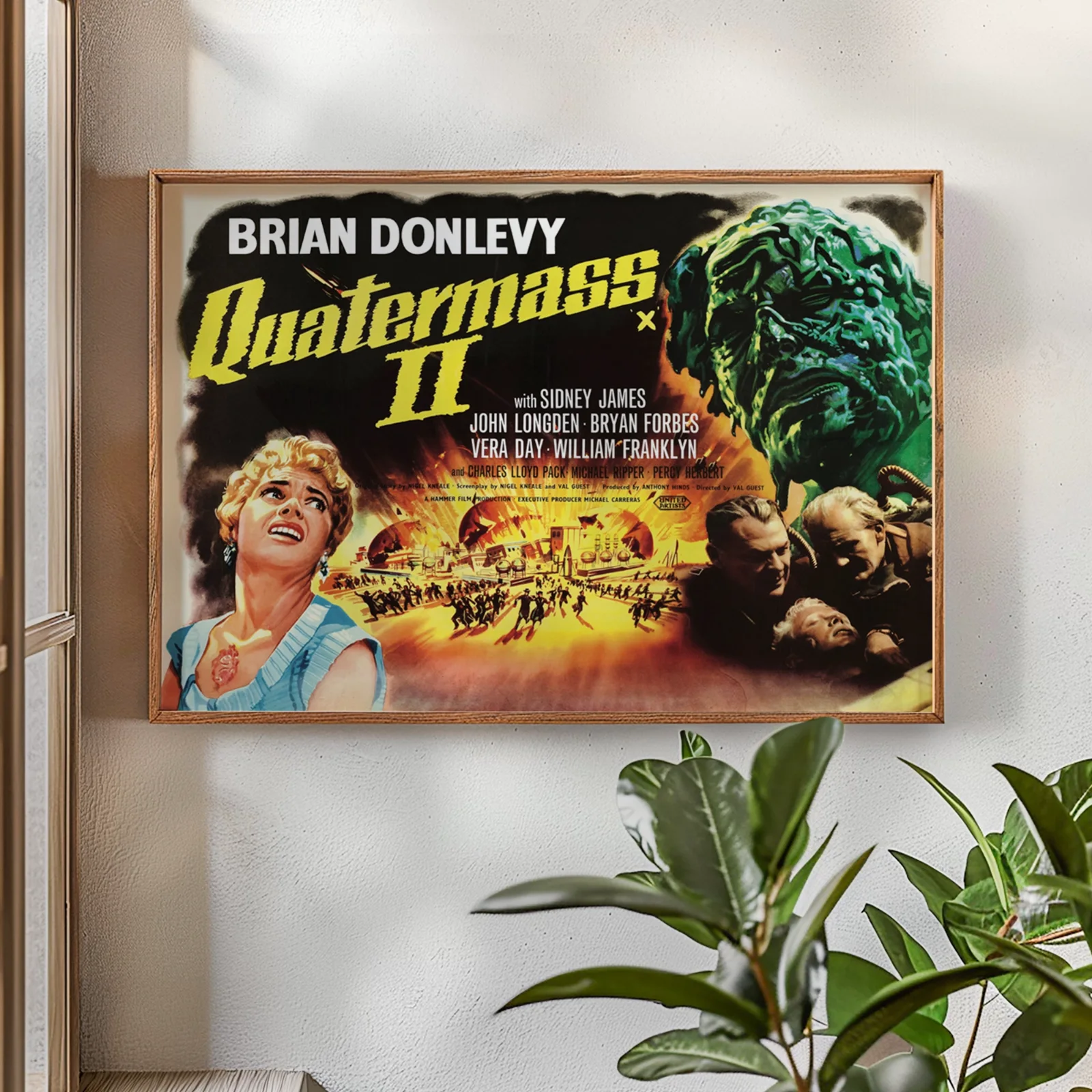 Quatermass 2 - 1957 Hammer Sci-Fi Film Restored 30" x 40" UK Quad Poster, изображение 2