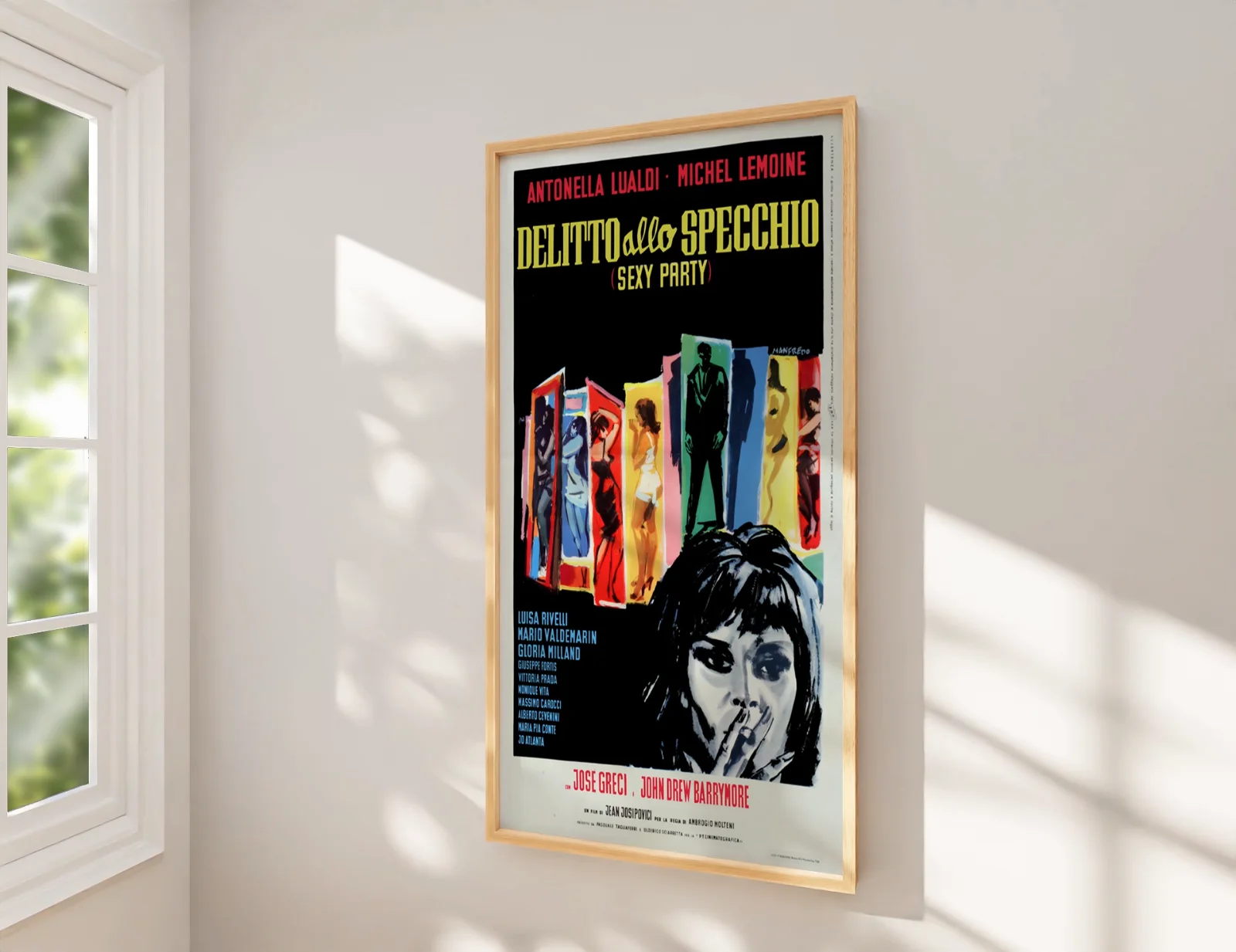 Delitto Allo Specchio - 1964 Giallo Horror Movie - Restored Soggettone Poster, изображение 2