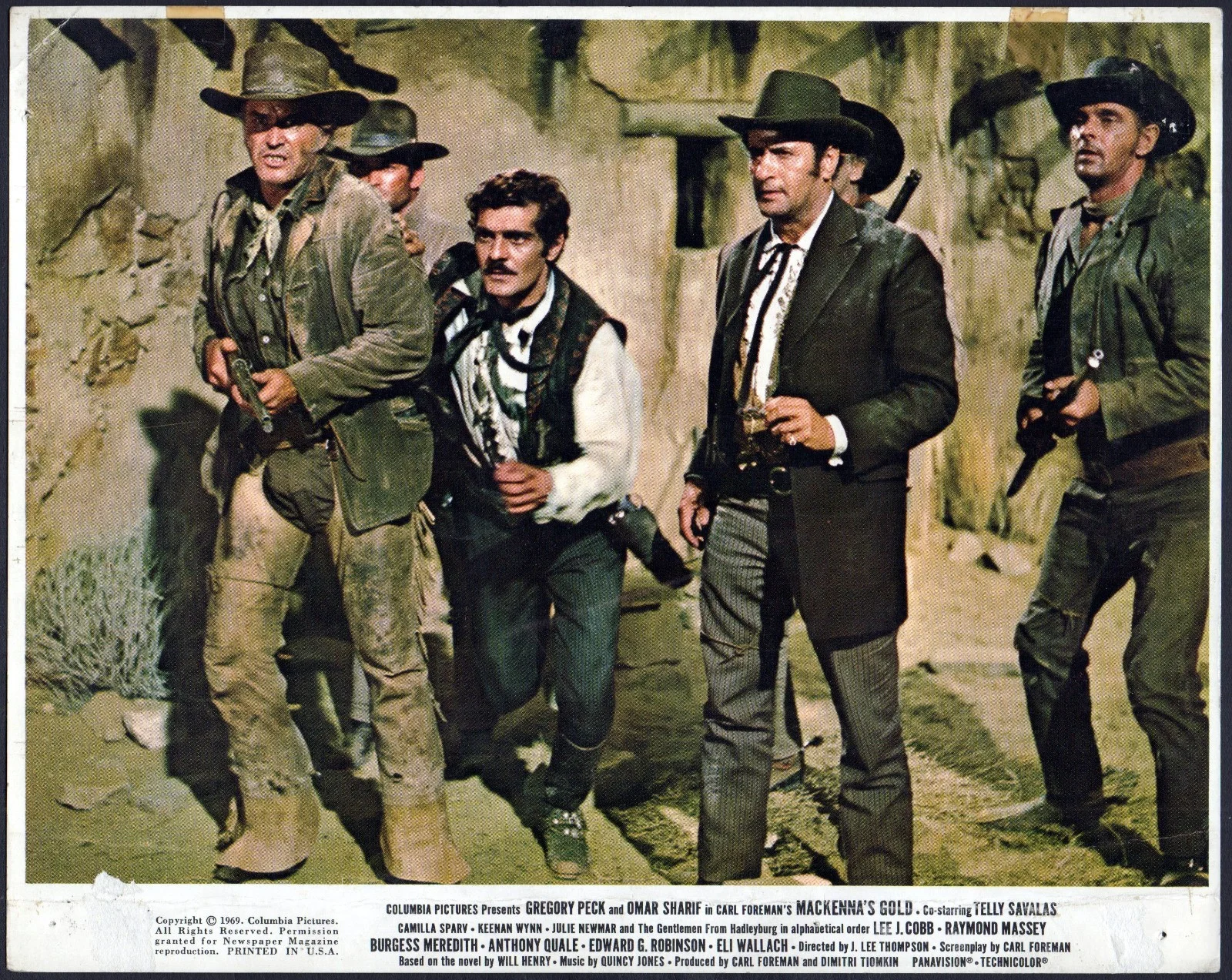 MACKENNA’S GOLD 1969 Gregory Peck, Omar Sharif 4 U.S 10x8 LOBBY CARDS, image 2