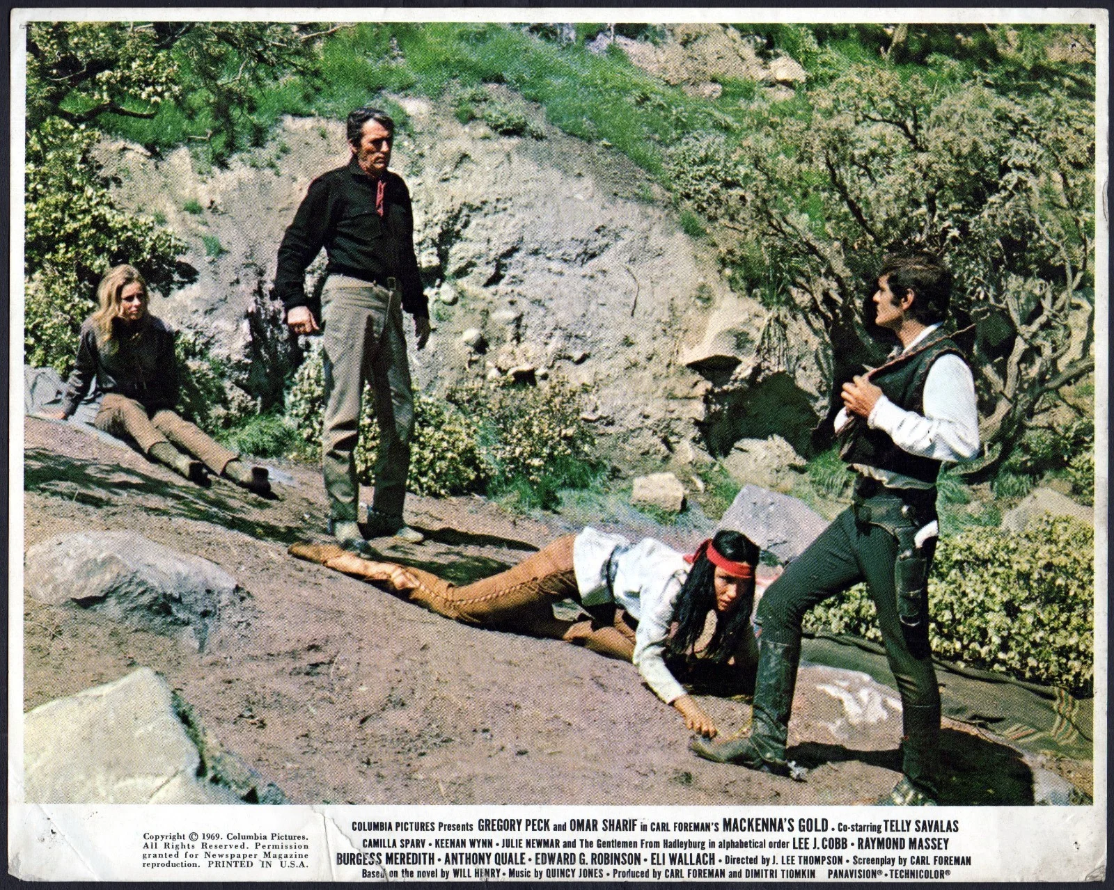 MACKENNA’S GOLD 1969 Gregory Peck, Omar Sharif 4 U.S 10x8 LOBBY CARDS, image 3