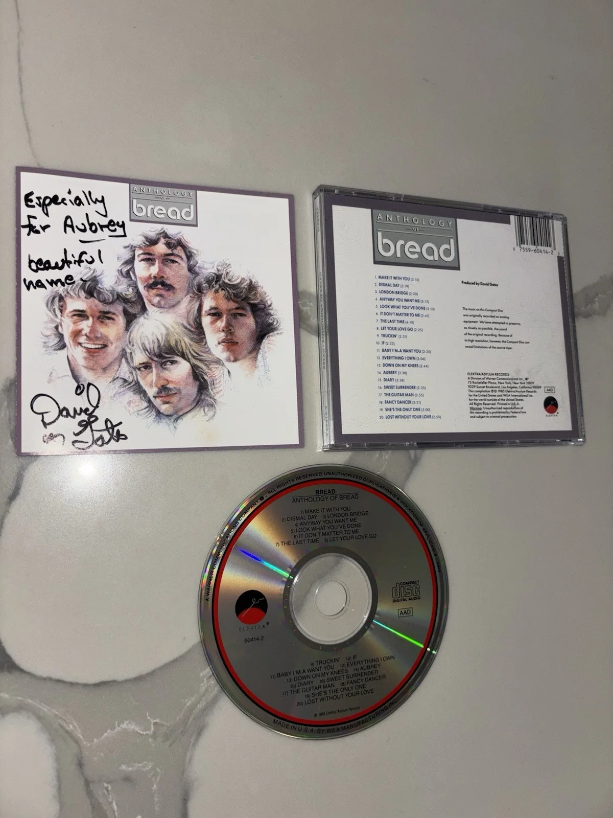 David Gates, Bread, Signed & Inscribed CD Booklet/CD - Soft Rock Legend - Rare!, image 4