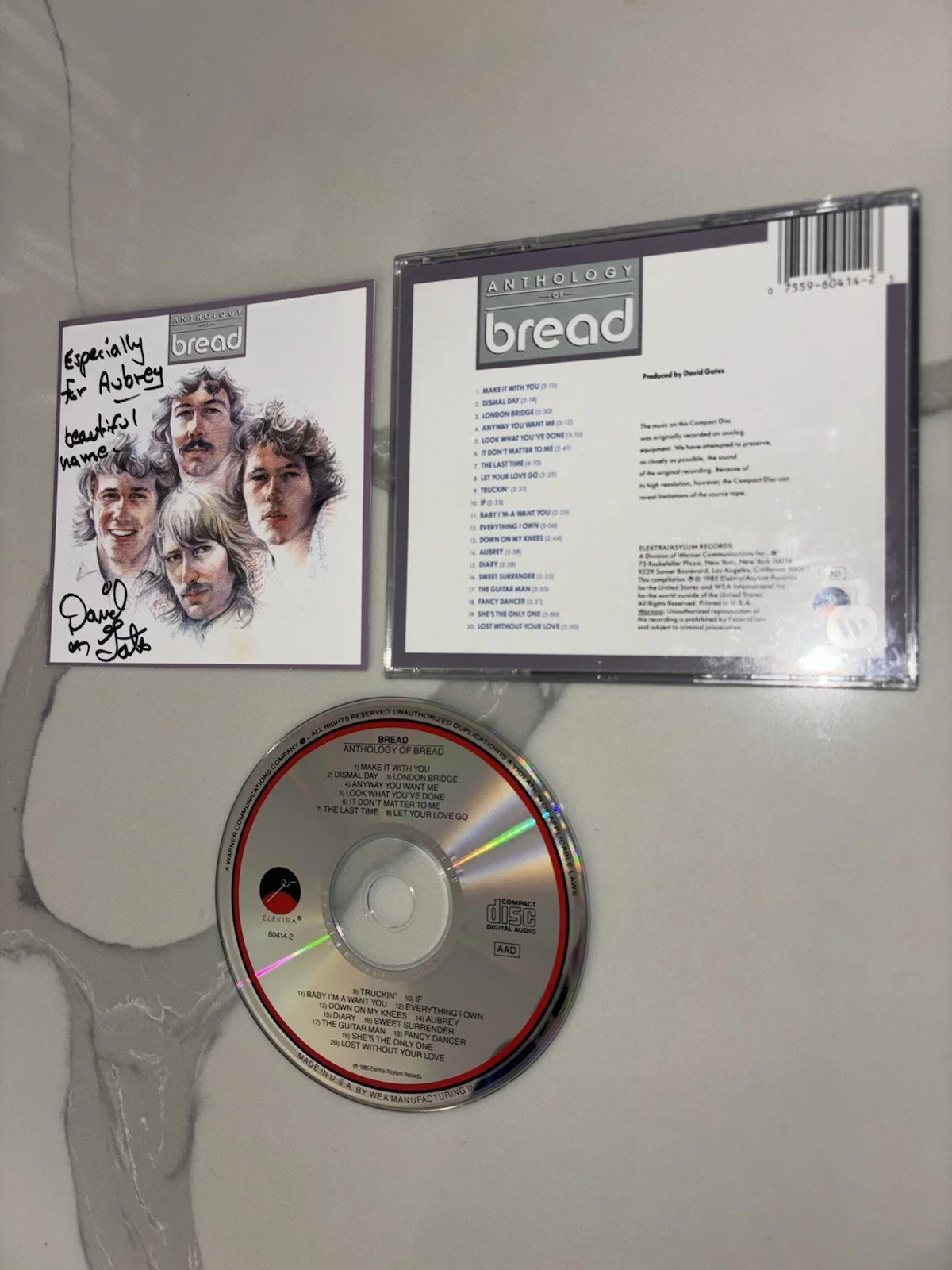 David Gates, Bread, Signed & Inscribed CD Booklet/CD - Soft Rock Legend - Rare!, image 5