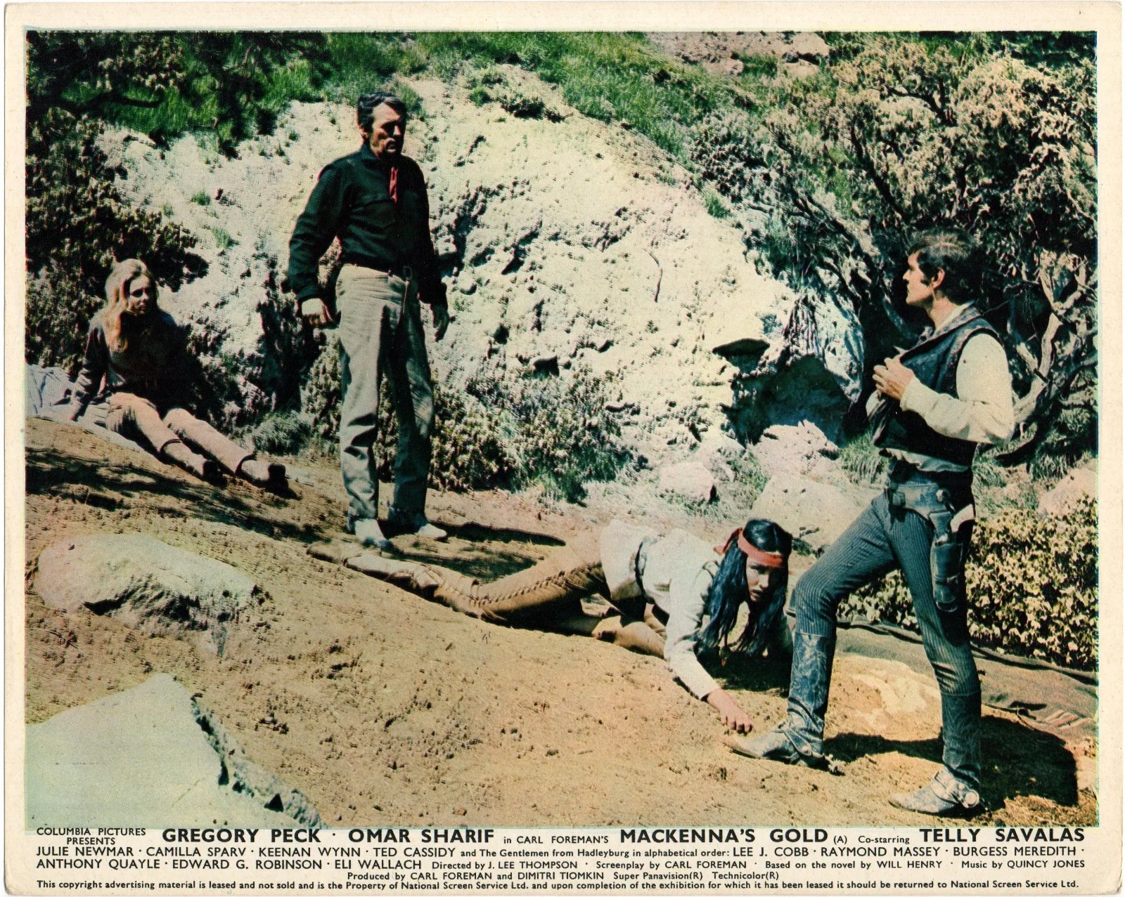 MACKENNA’S GOLD 1969 Omar Sharif, Gregory Peck, Telly Savalas 6 10x8 LOBBY CARDS, image 2
